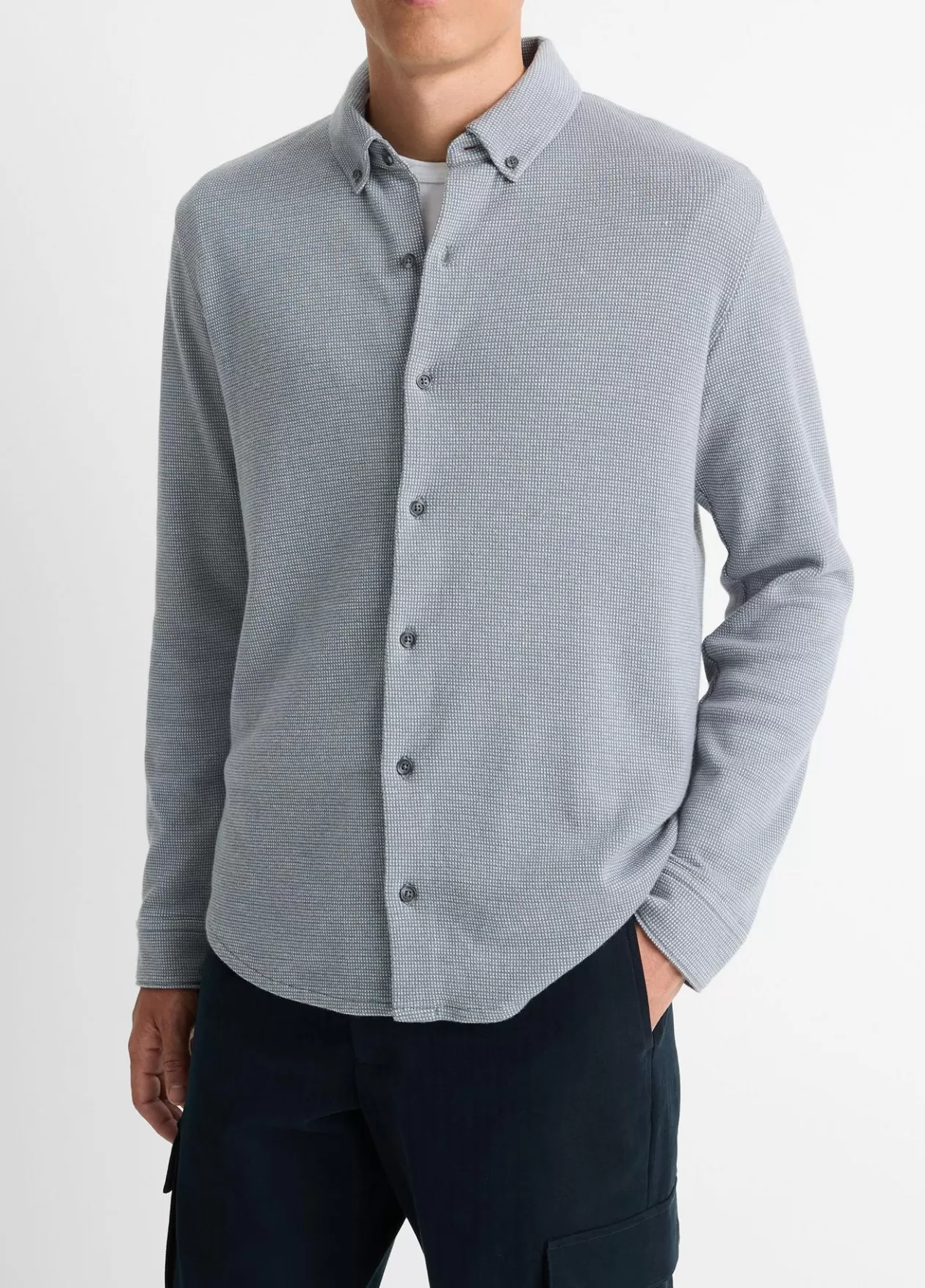 birdseye_pima_cotton_buttondown_shirt_2.webp Sale Vince Birdseye Pima Cotton Button-Down Shirt evening mist/classic cream