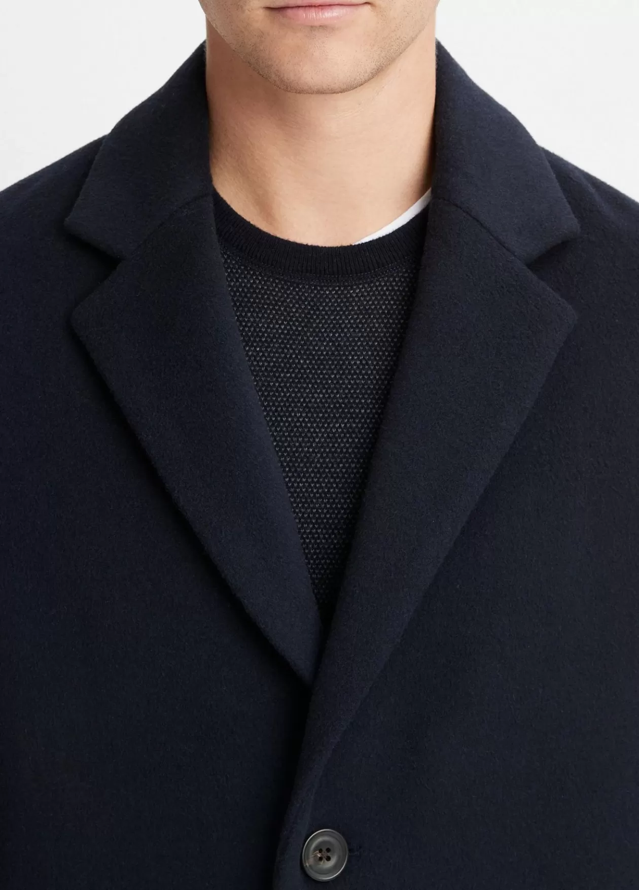 Shop Vince Classic Italian Wool-Blend Coat coastal blue
