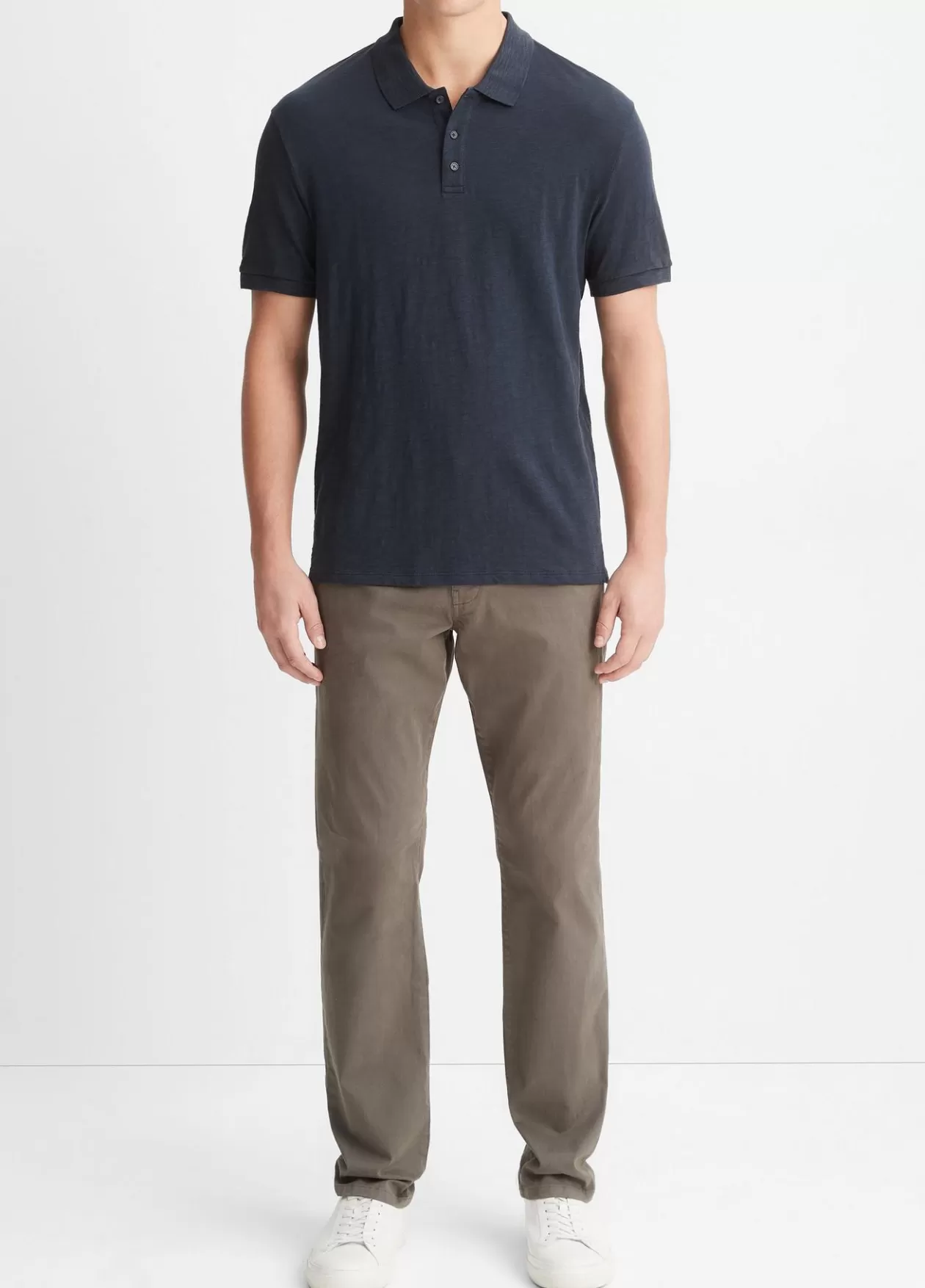 Flash Sale Vince Classic Slub Polo Shirt coastal blue