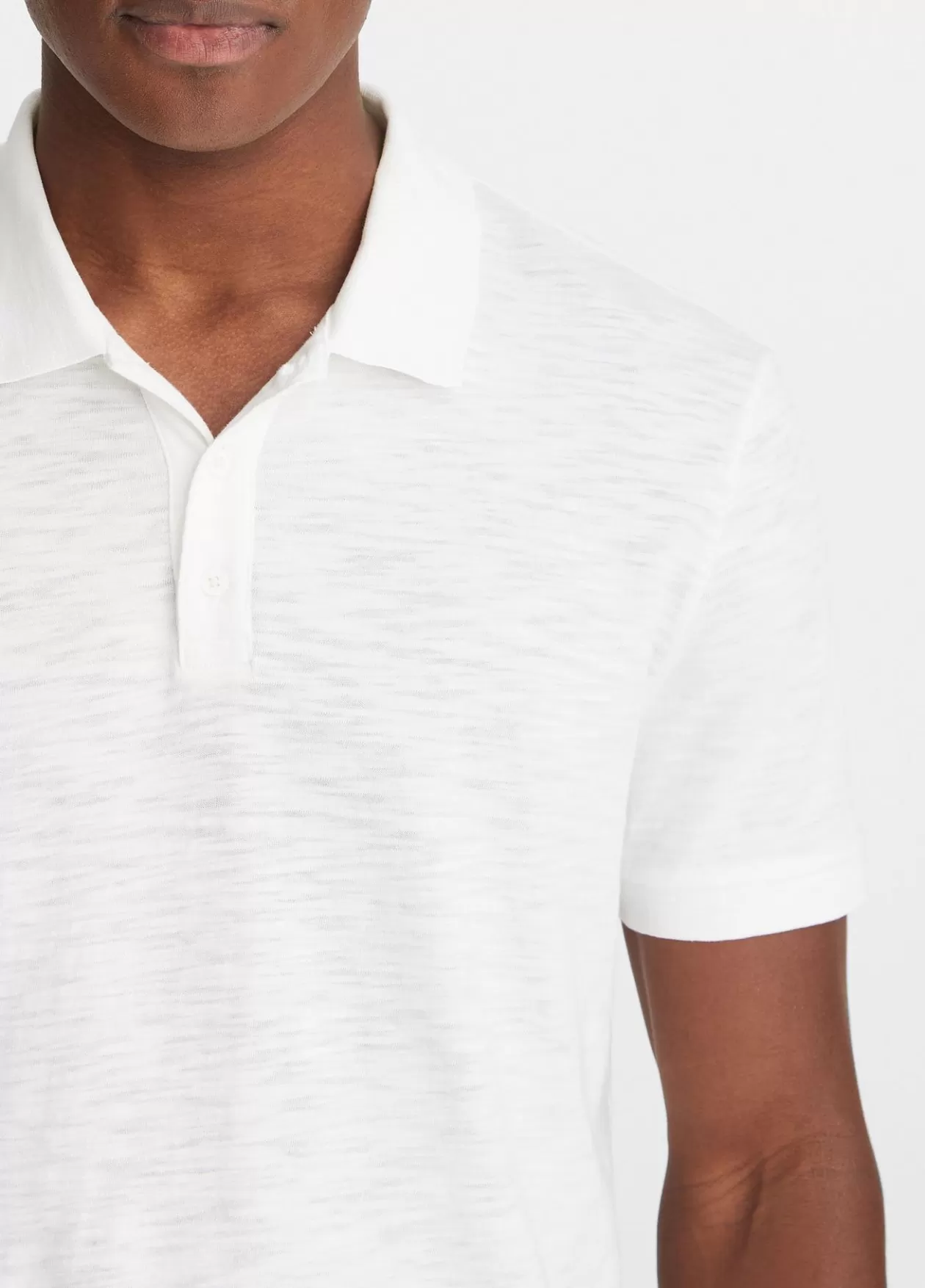 Fashion Vince Classic Slub Polo Shirt white