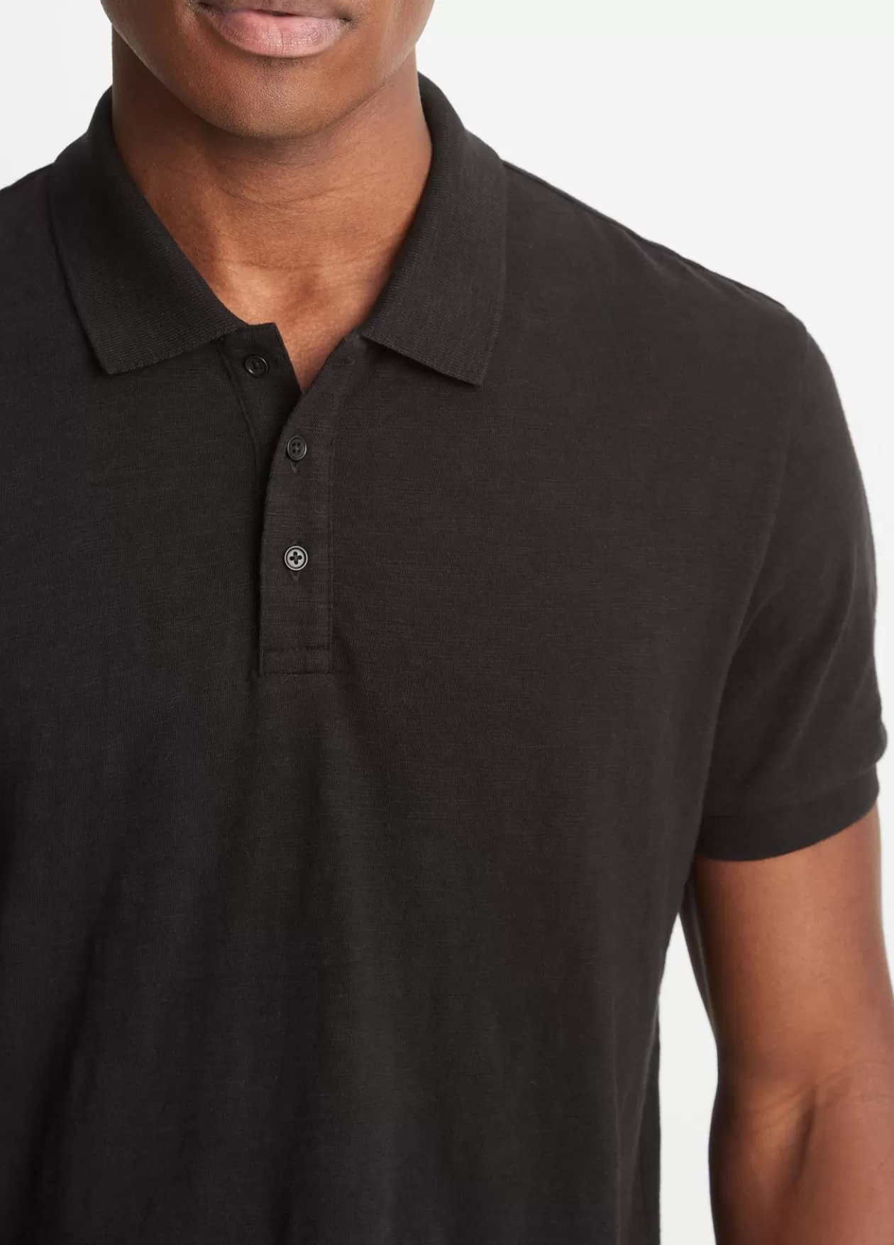 Clearance Vince Classic Slub Polo Shirt black