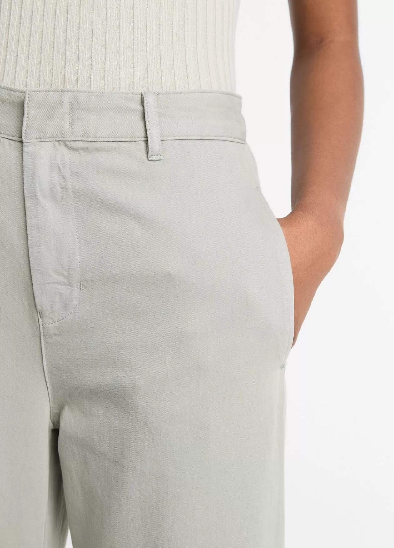 Hot Vince Cotton Low-Rise Wide-Leg Pant sage mist