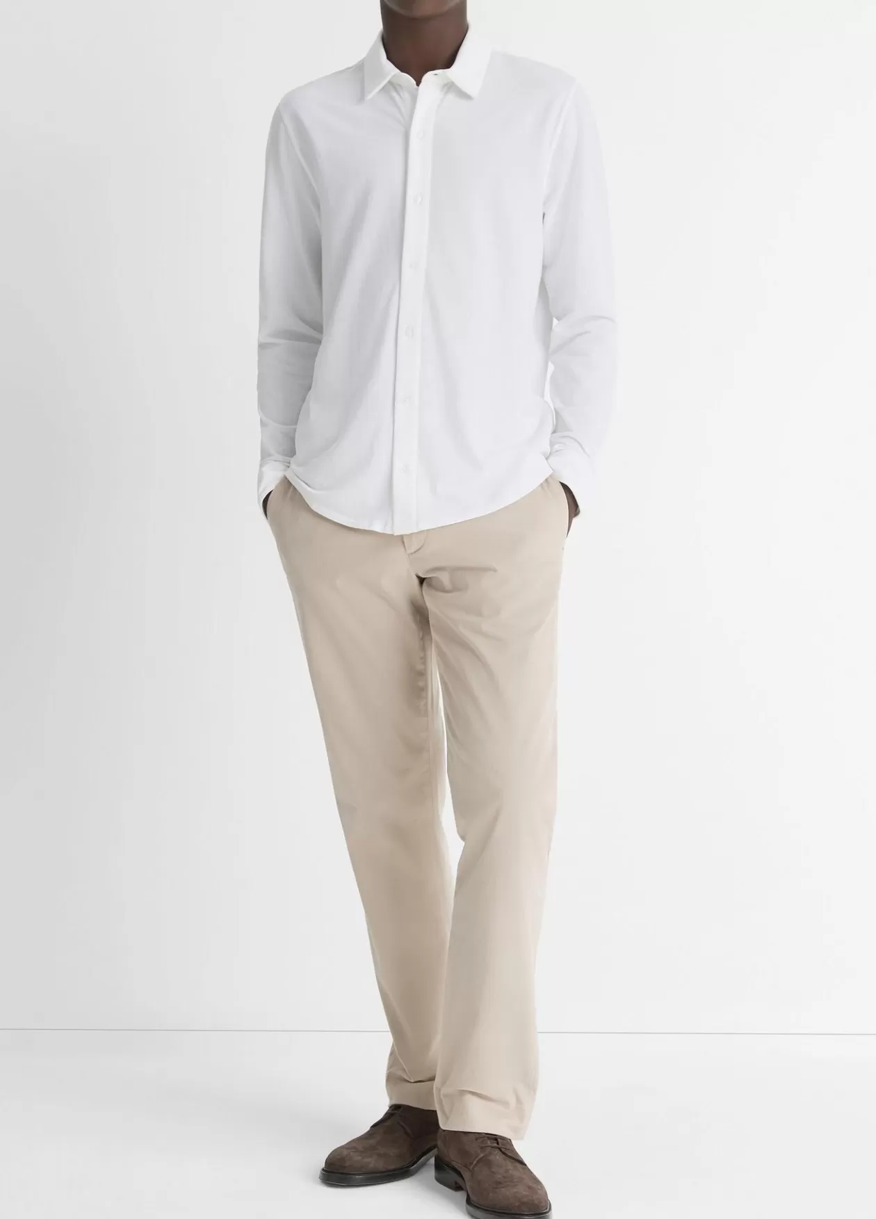 Flash Sale Vince Cotton Piqué Button-Front Shirt optic white