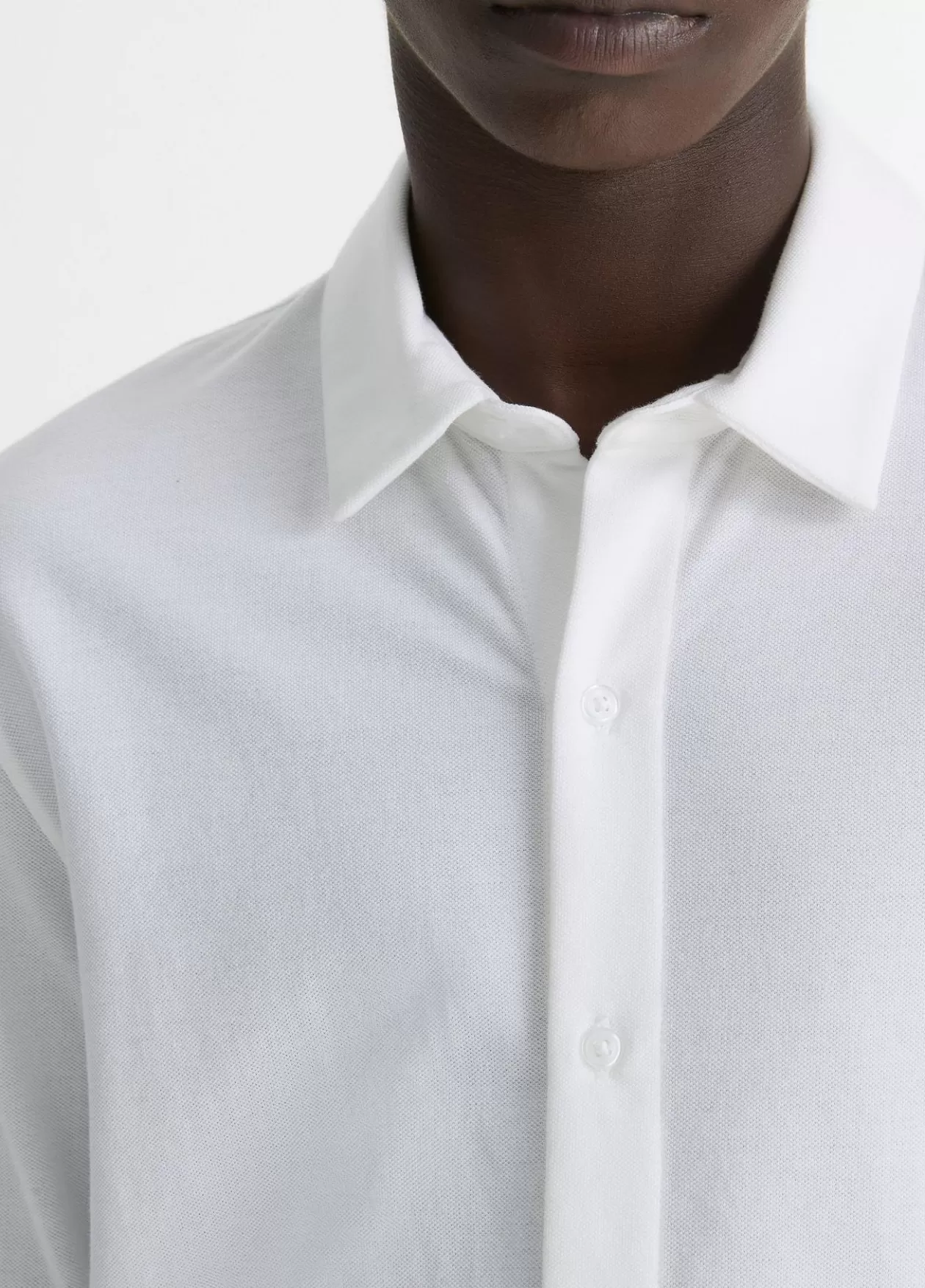 Flash Sale Vince Cotton Piqué Button-Front Shirt optic white
