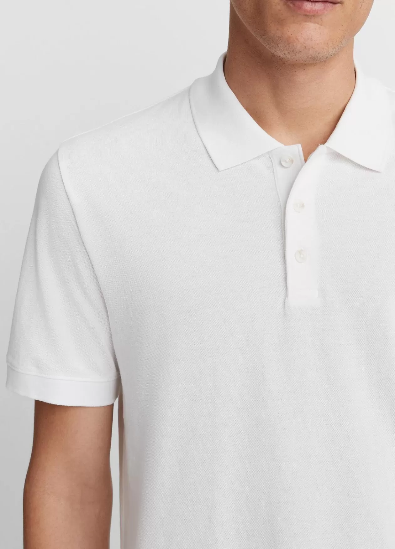 Flash Sale Vince Cotton Piqué Polo Shirt optic white