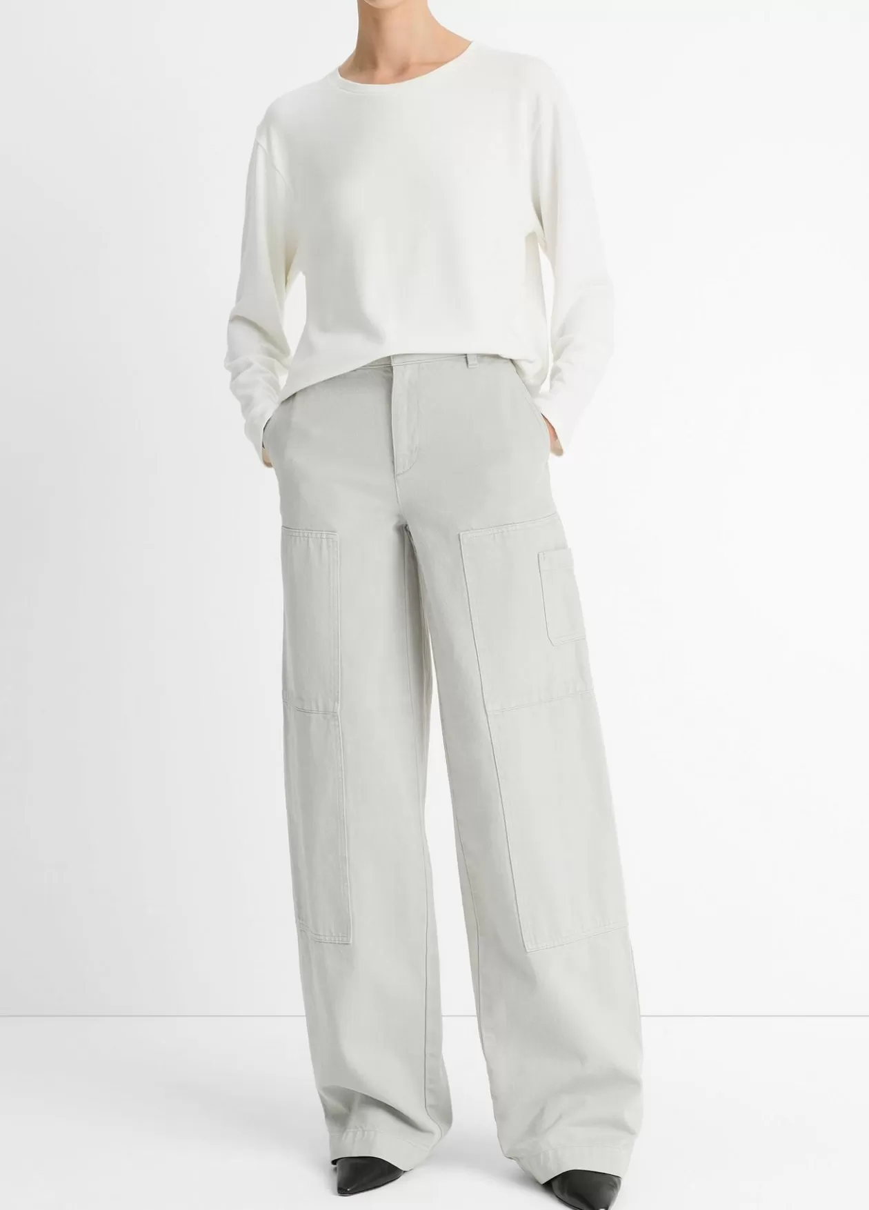 Outlet Vince Cotton Twill Utility Pant stone grey