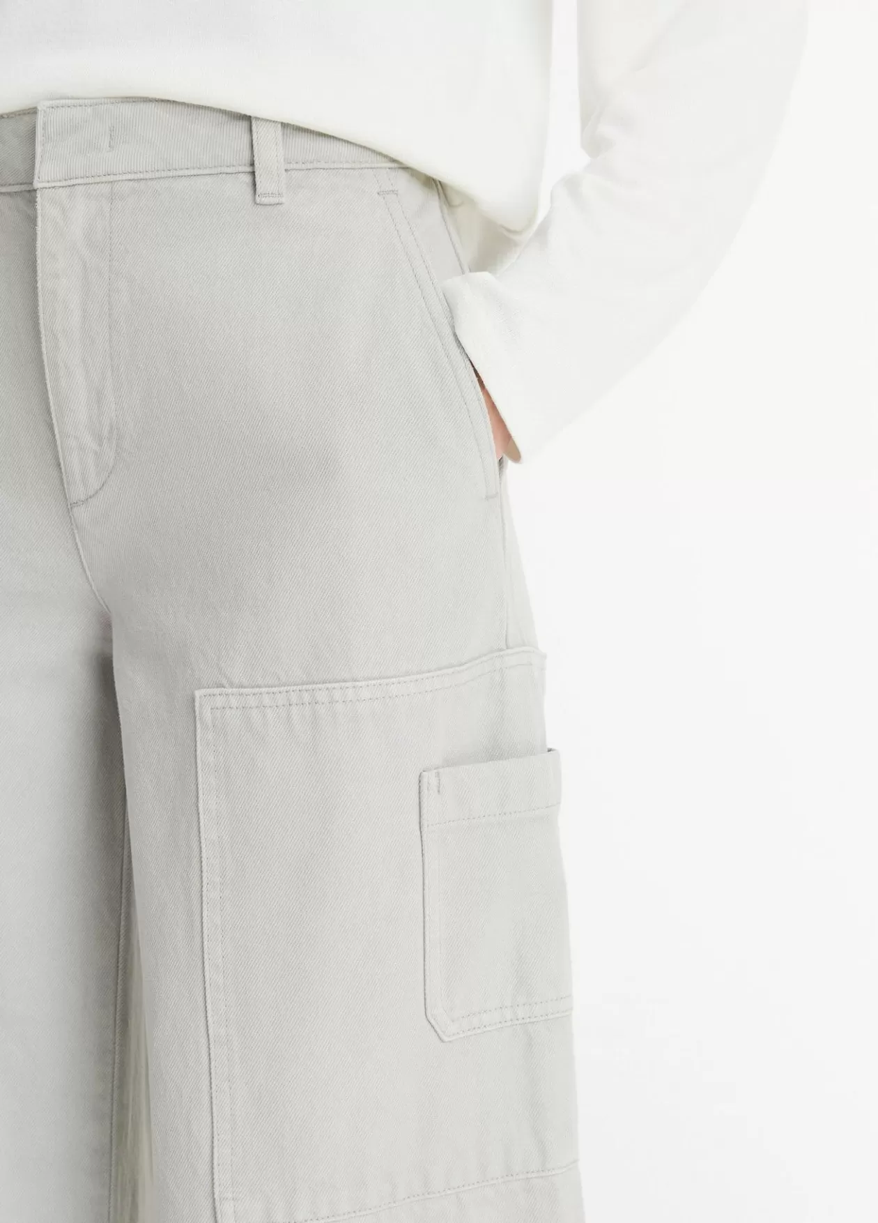 Outlet Vince Cotton Twill Utility Pant stone grey