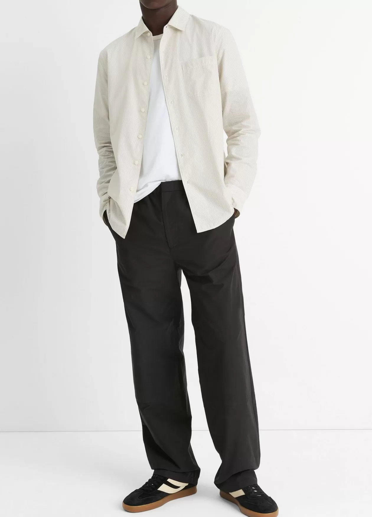 Shop Vince Cotton-Blend Parachute Pant black