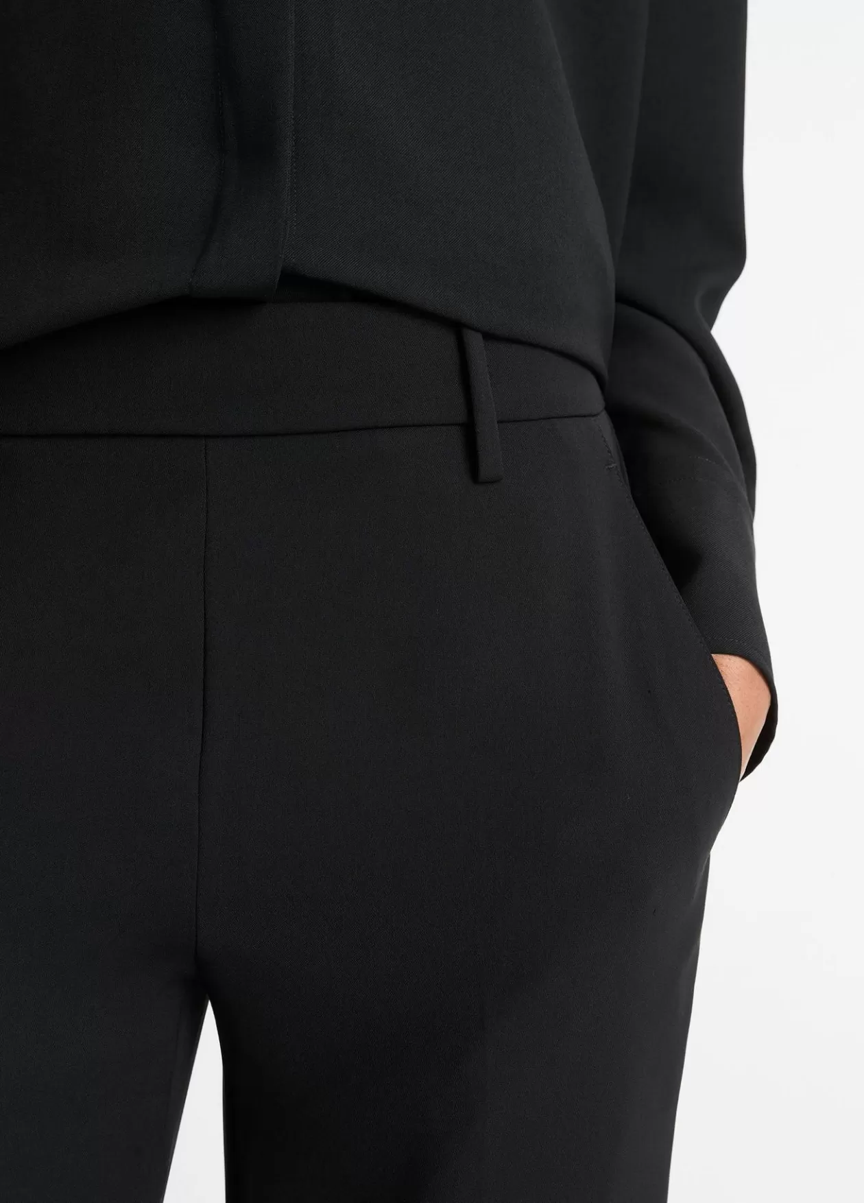 Sale Vince Crepe Tapered Pull-On Pant black