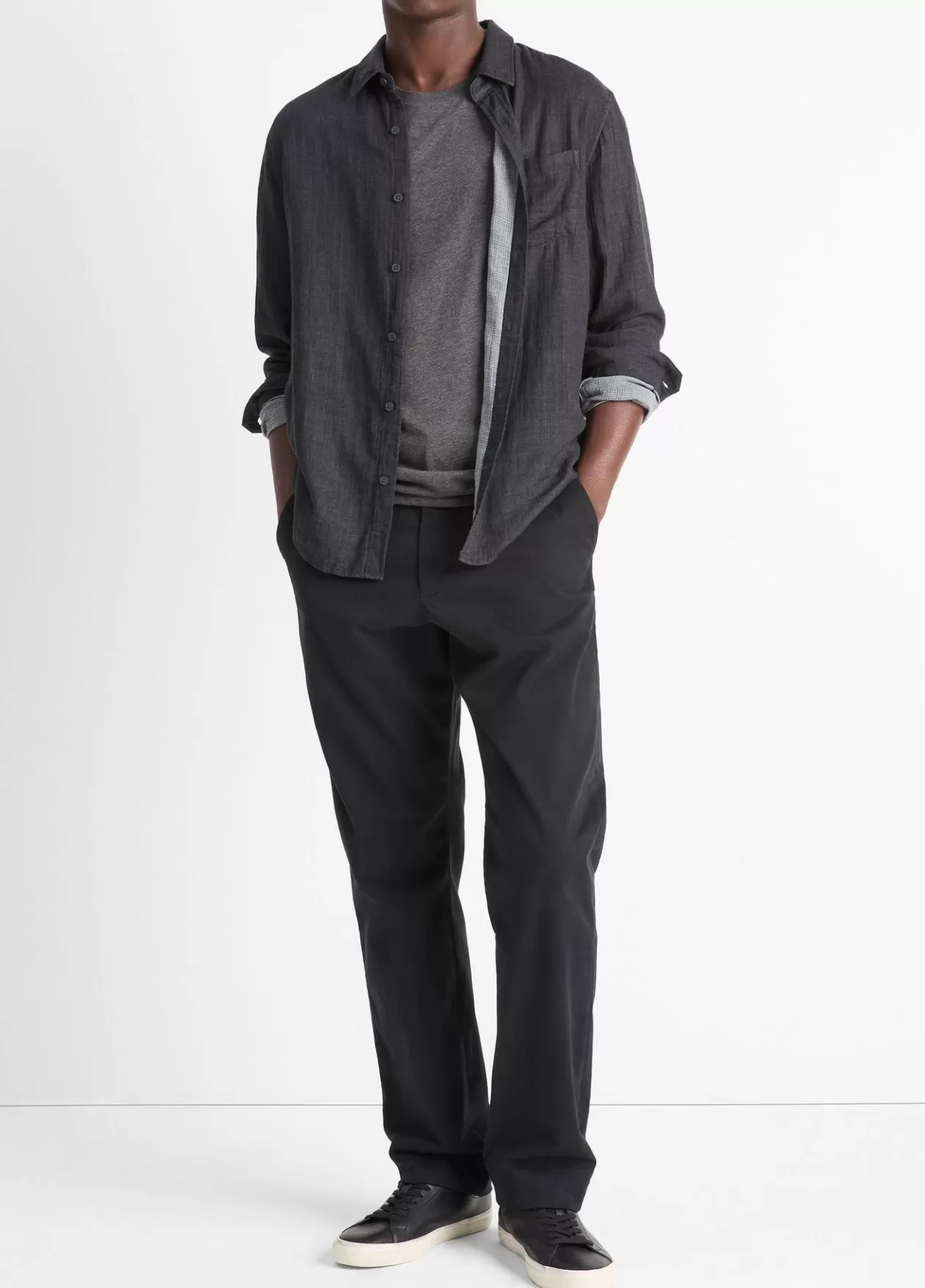 Online Vince Double Face Long Sleeve heather black