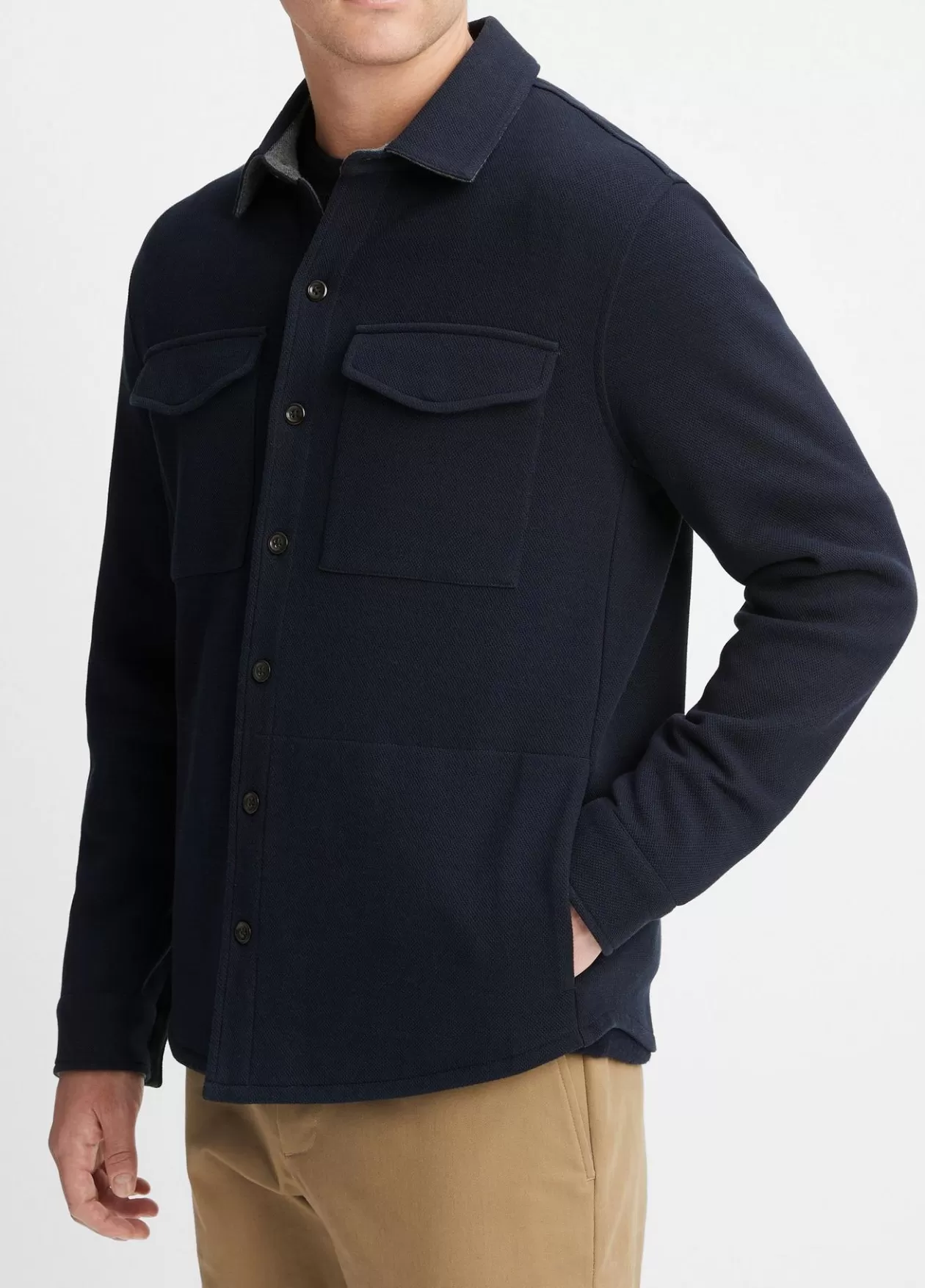 doubleknit_cottonblend_piqu_shirt_jacket_2-3.webp Store Vince Double-Knit Cotton-Blend Piqué Shirt Jacket coastal/medium heather grey