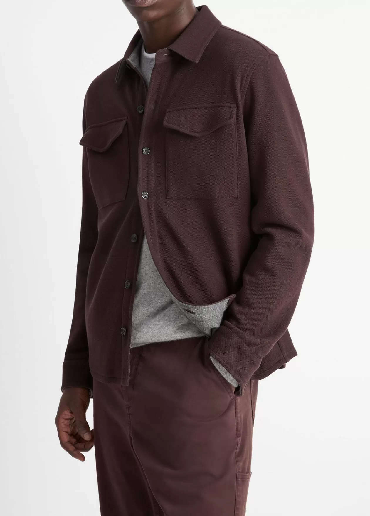 doubleknit_cottonblend_piqu_shirt_jacket_2.webp Store Vince Double-Knit Cotton-Blend Piqué Shirt Jacket oxblood/medium heather grey