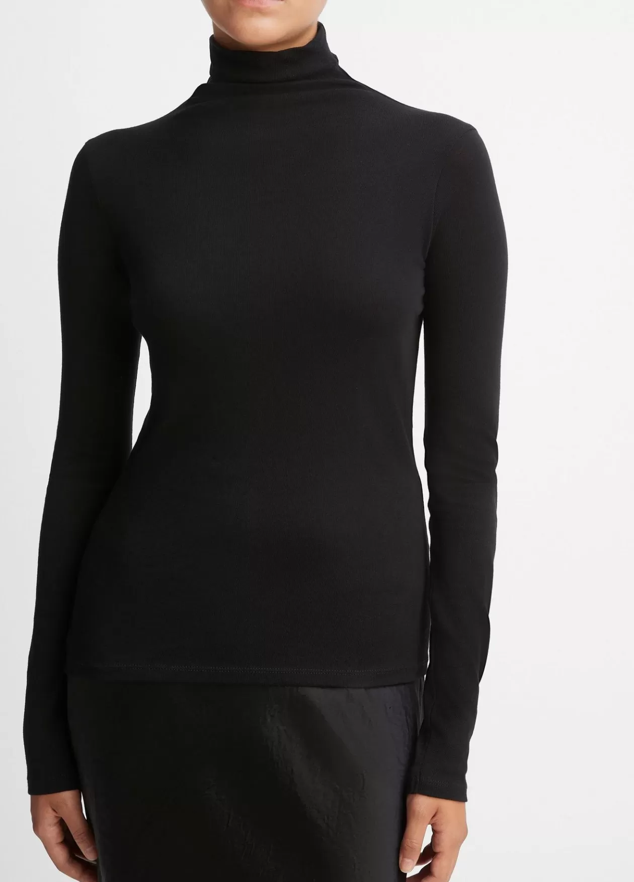 Outlet Vince Essential Long Sleeve Turtleneck black
