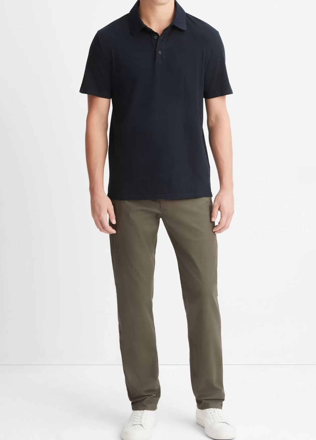 Clearance Vince Garment Dye Cotton Polo Shirt washed coastal