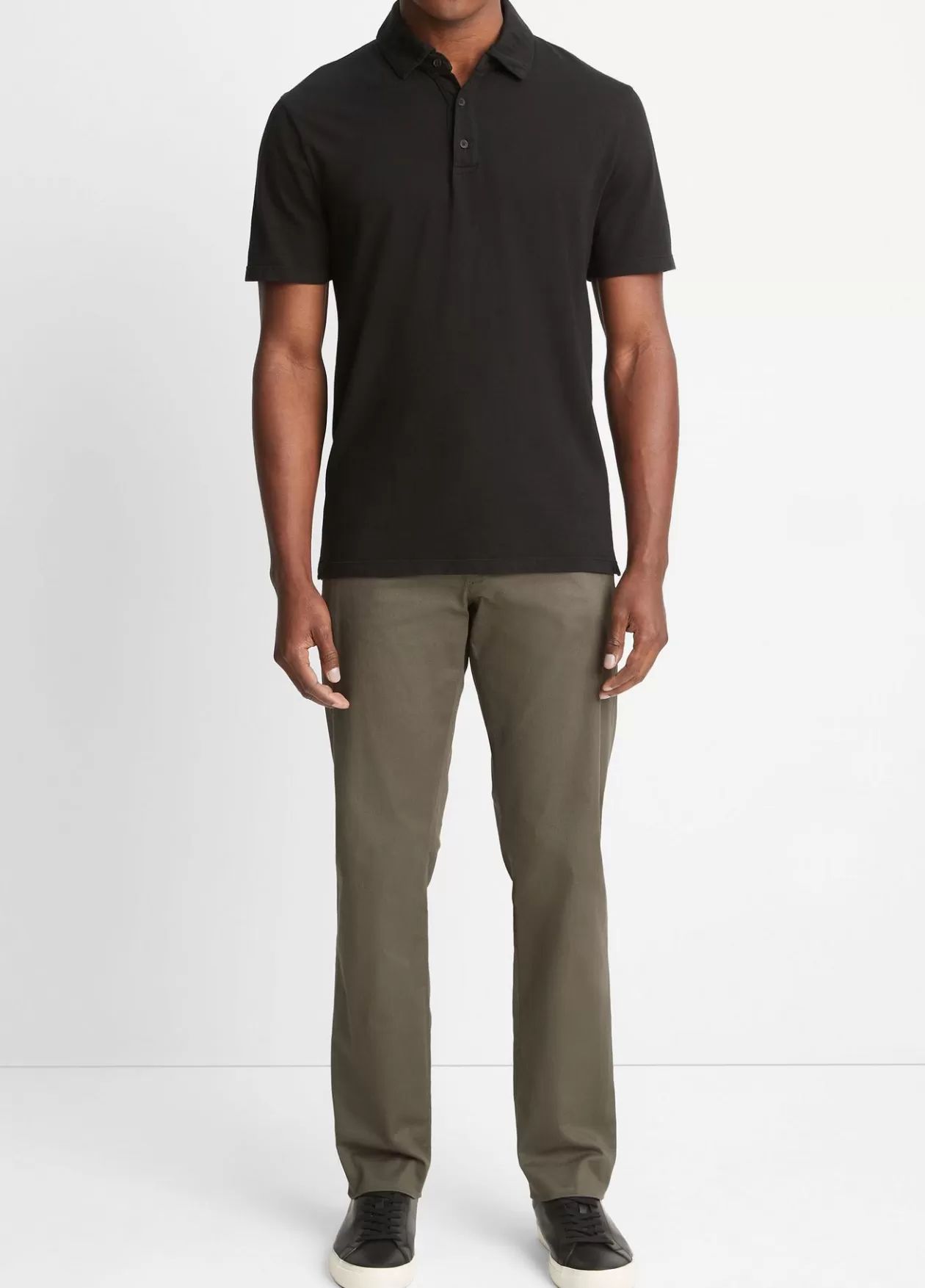 Flash Sale Vince Garment Dye Cotton Polo Shirt true black