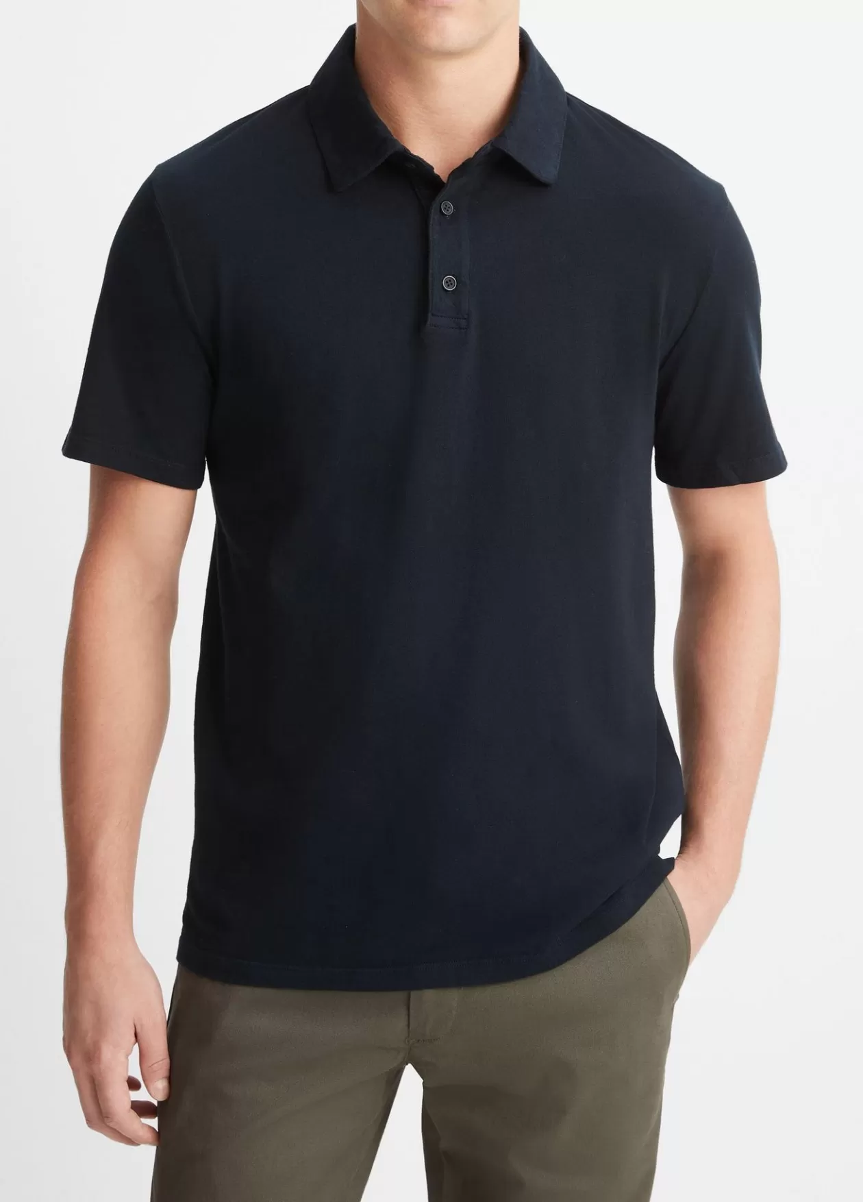 Clearance Vince Garment Dye Cotton Polo Shirt washed coastal