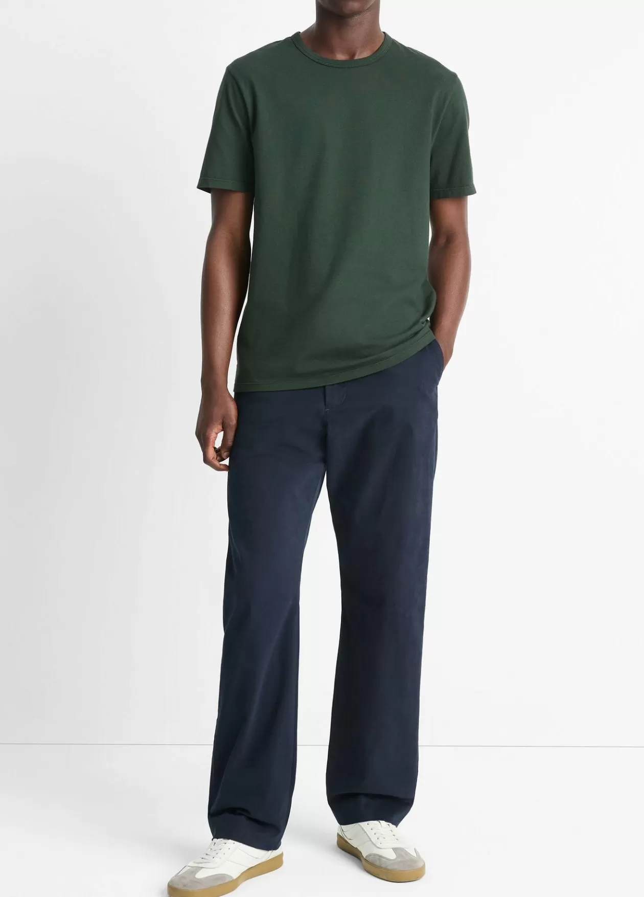 Sale Vince Garment Dye Short-Sleeve Crew Neck T-Shirt washed deep jewel