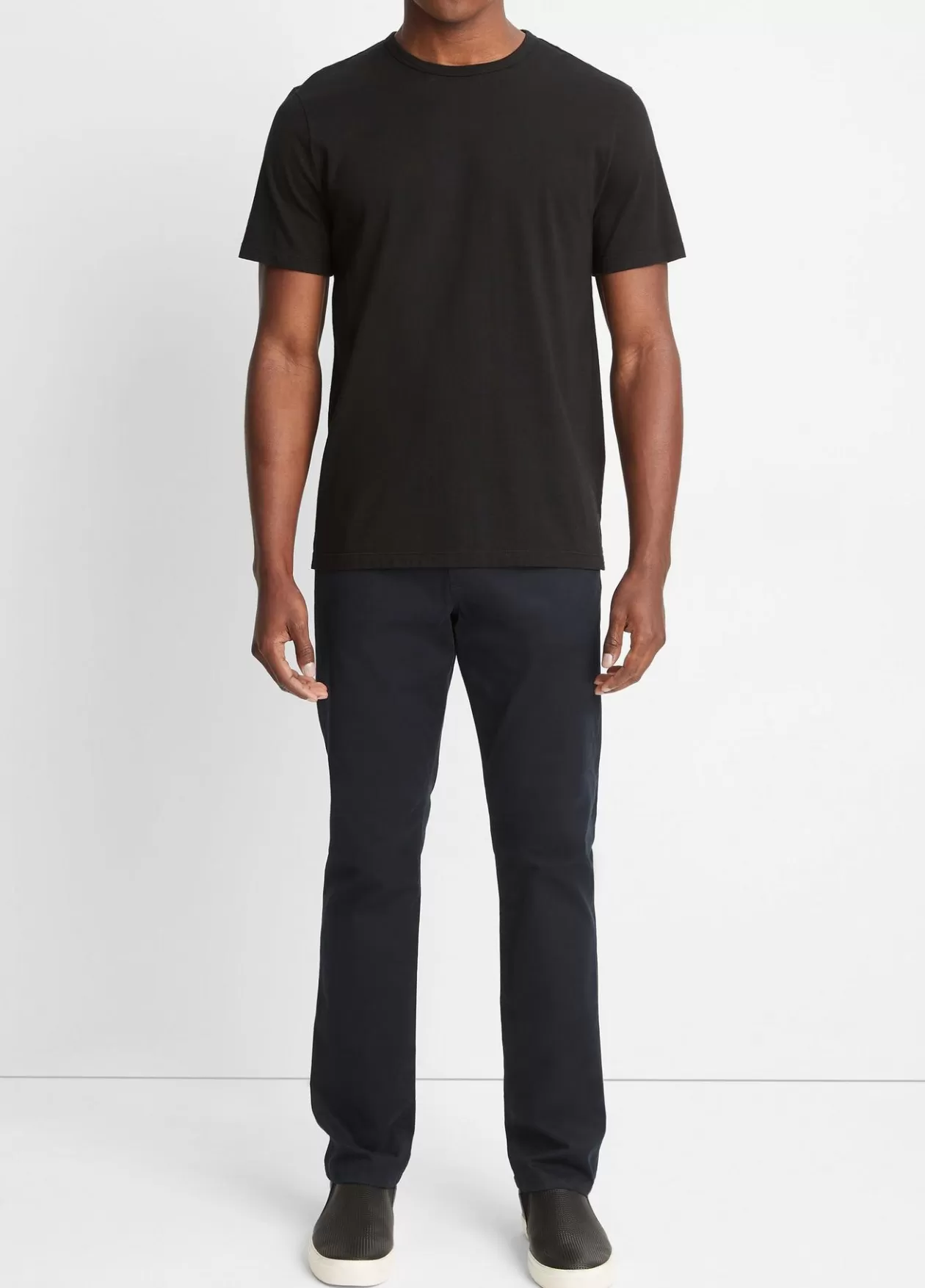 Discount Vince Garment Dye Short-Sleeve Crew Neck T-Shirt true black