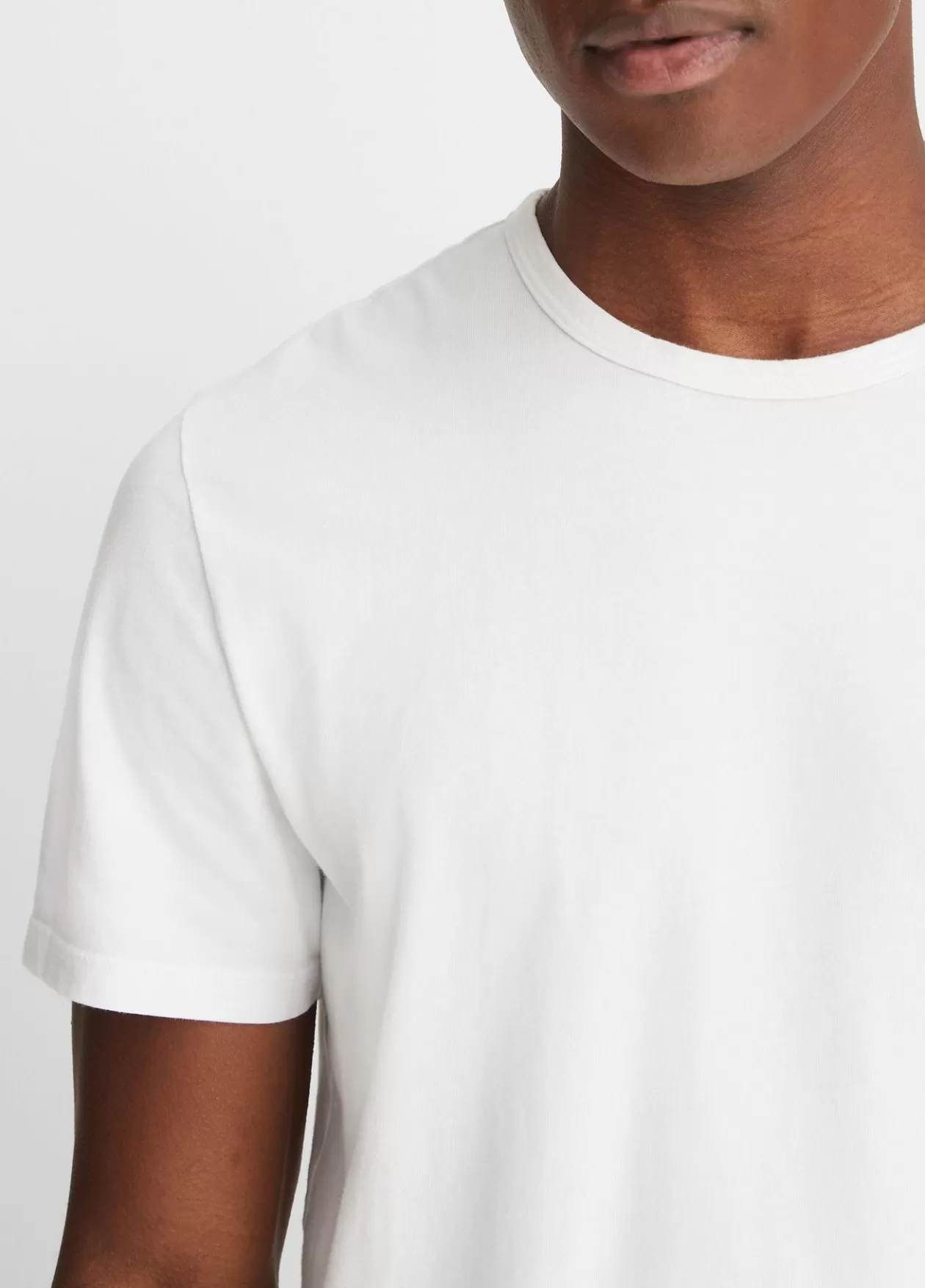Online Vince Garment Dye Short-Sleeve Crew Neck T-Shirt optic white