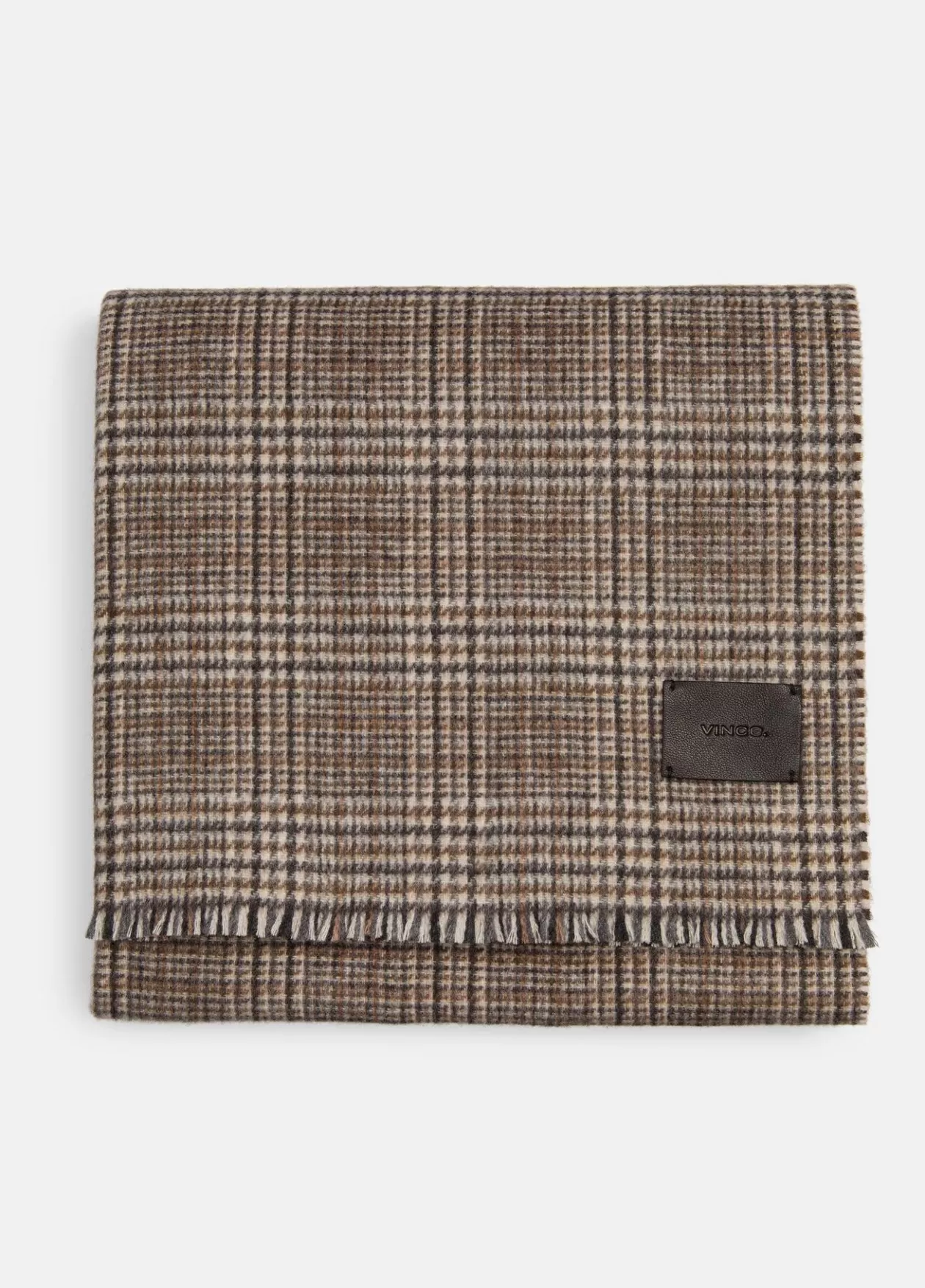 Outlet Vince Glen Plaid Double-Face Cashmere Scarf brown natural