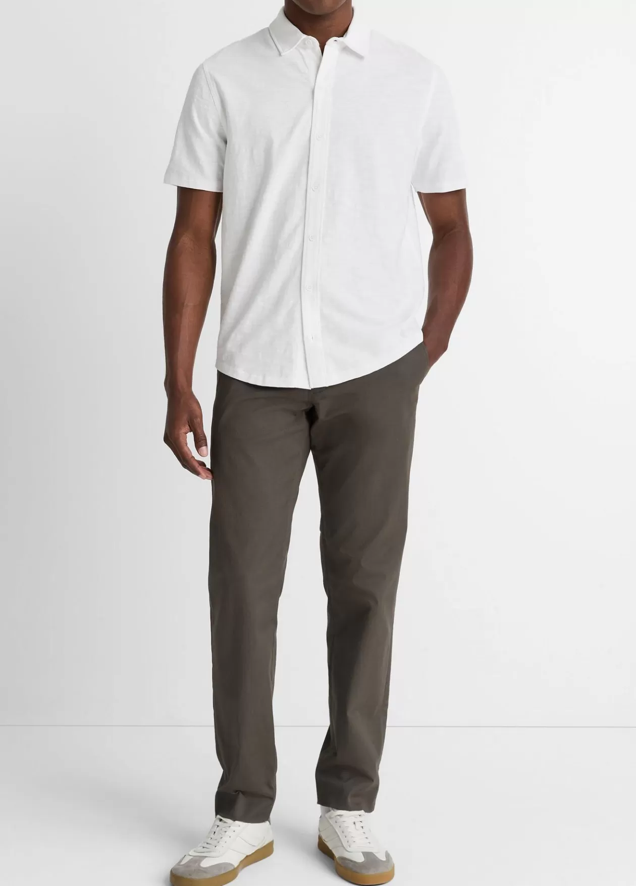 Store Vince Heavy Slub-Cotton Button-Front Shirt off white