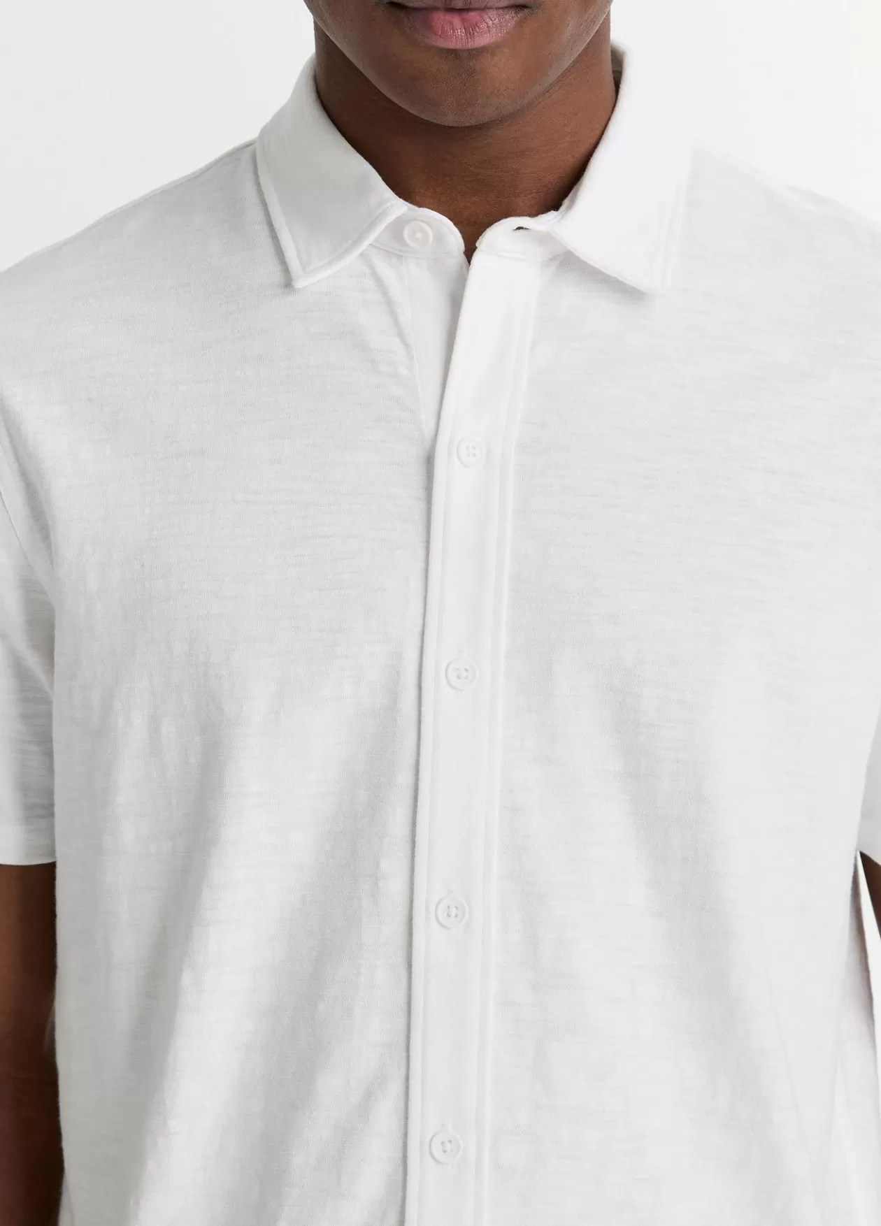 Store Vince Heavy Slub-Cotton Button-Front Shirt off white