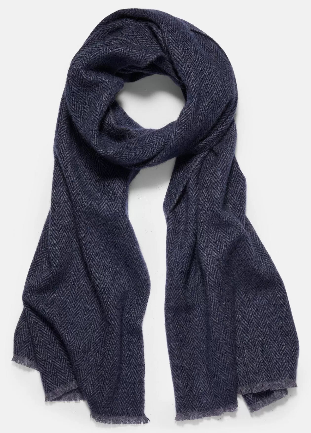 Cheap Vince Herringbone Cashmere Scarf iris blue coastal
