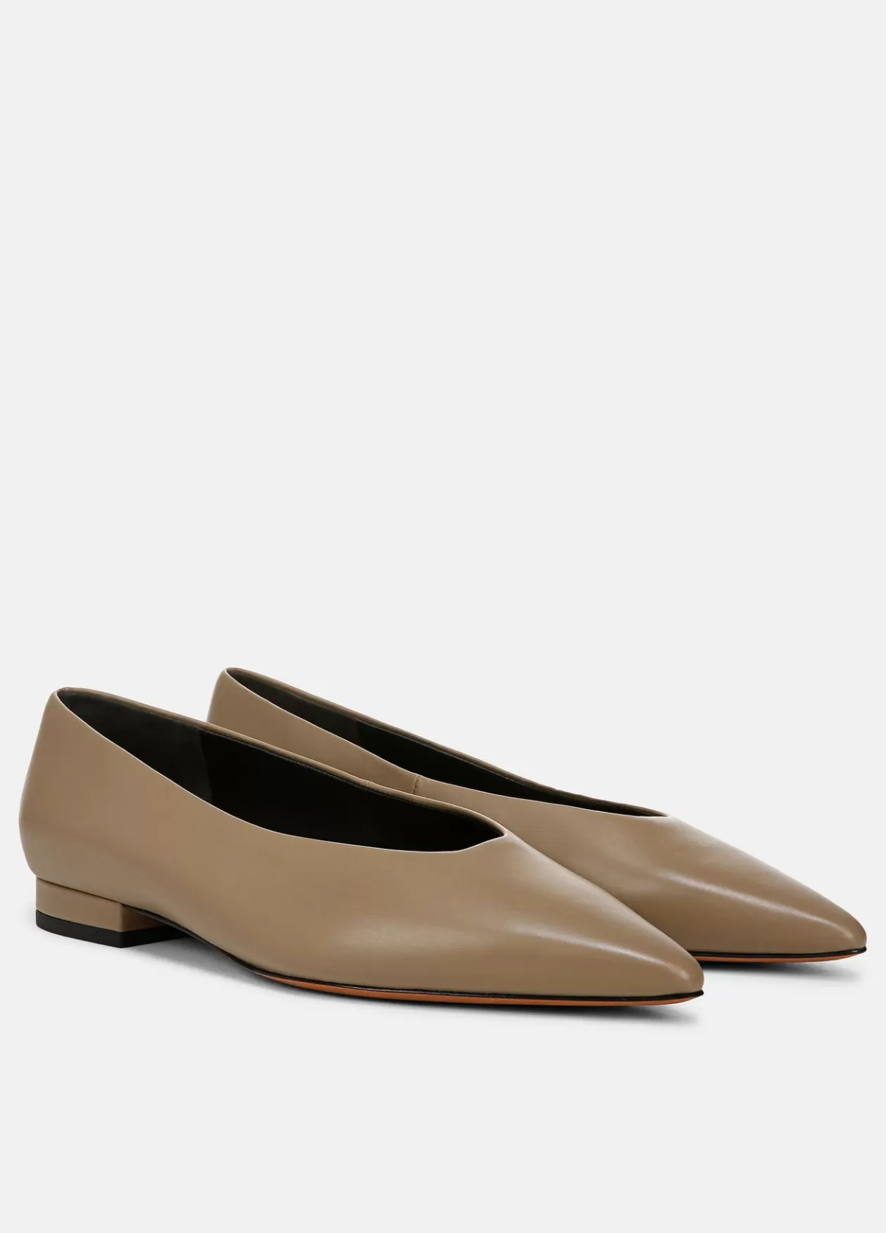 Outlet Vince Isabel Leather Flat safari beige