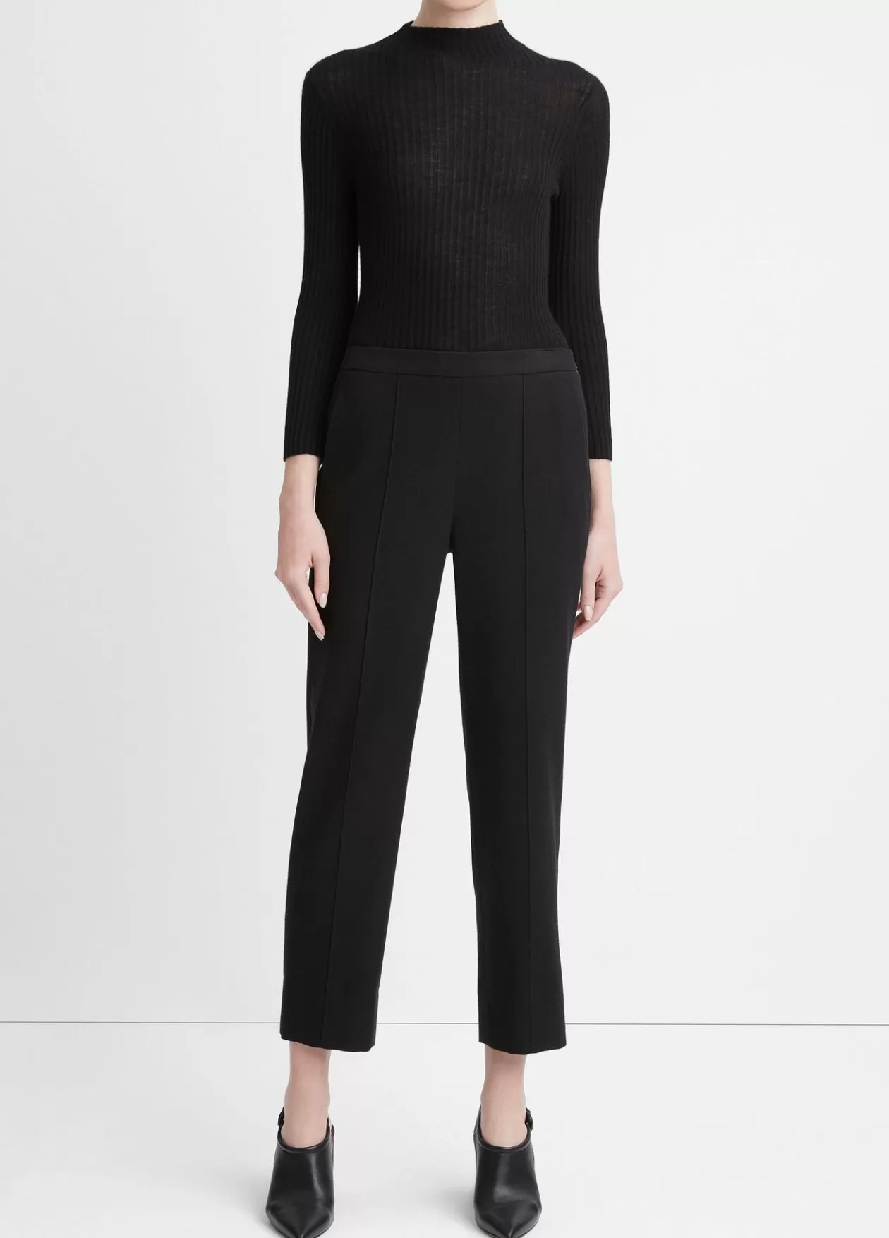 Flash Sale Vince Italian Flannel Mid-Rise Easy Pull-On Pant black