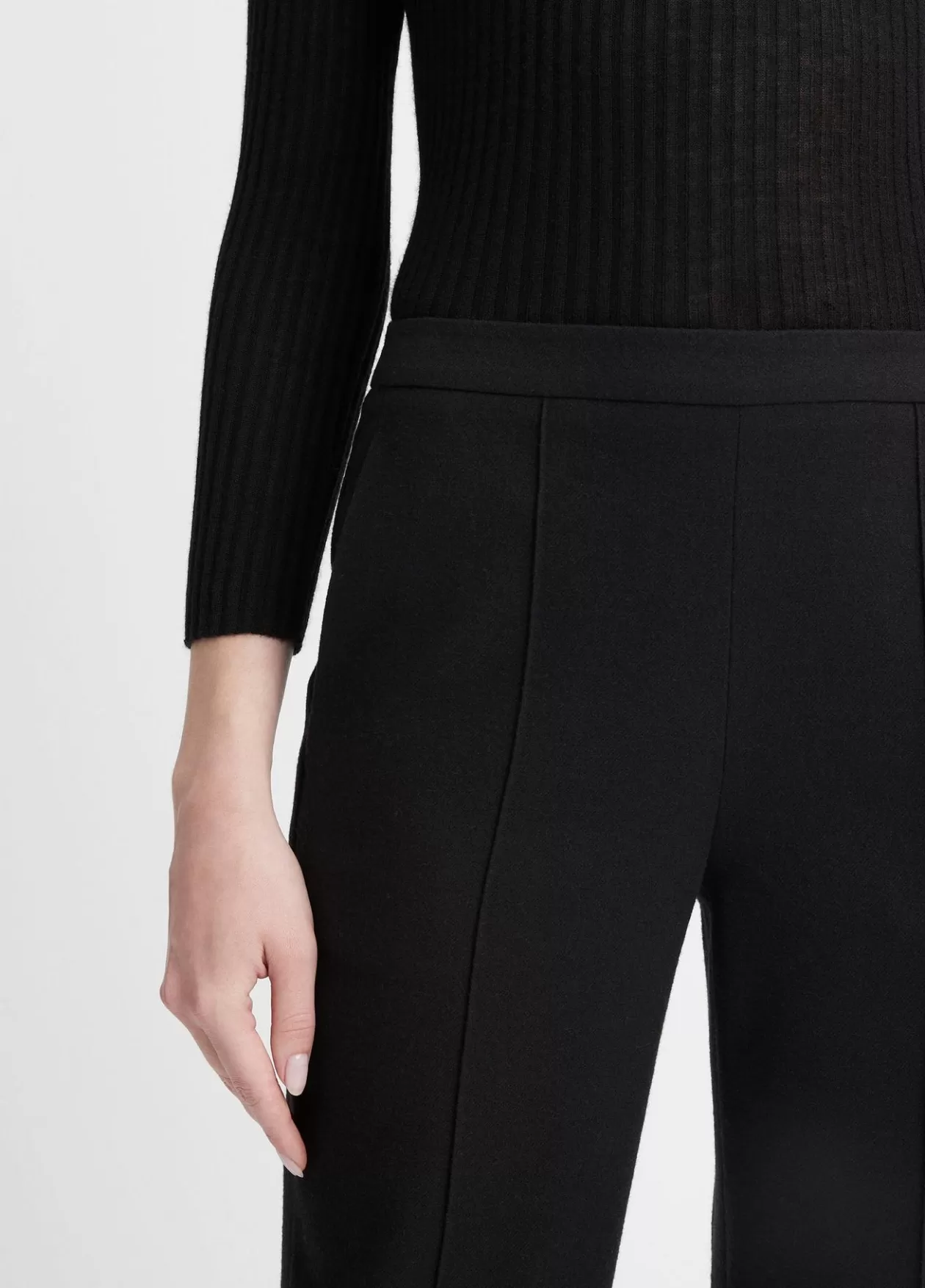 Flash Sale Vince Italian Flannel Mid-Rise Easy Pull-On Pant black