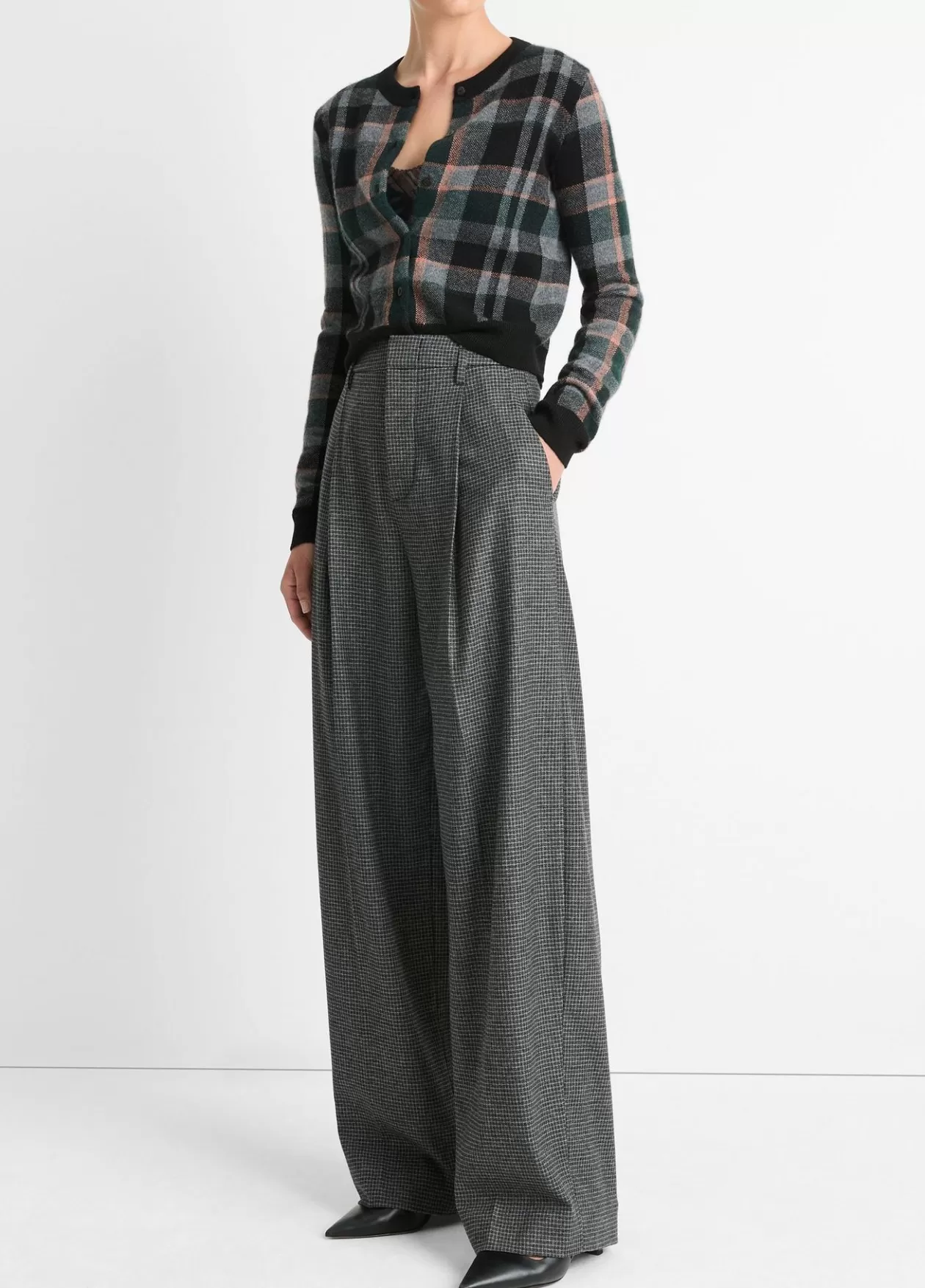 italian_microcheck_highrise_trouser_2.webp New Vince Italian Microcheck High-Rise Trouser micro check