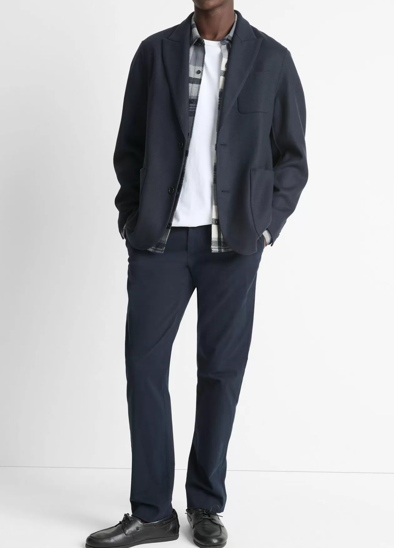 Shop Vince Italian Splittable Wool-Blend Blazer coastal blue