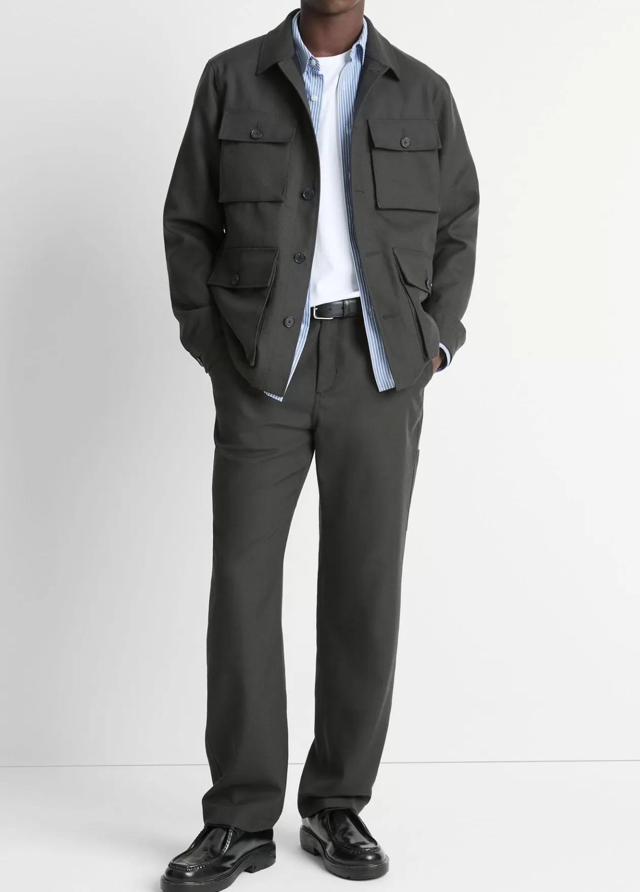 Sale Vince Italian Tropical Wool Field Jacket black