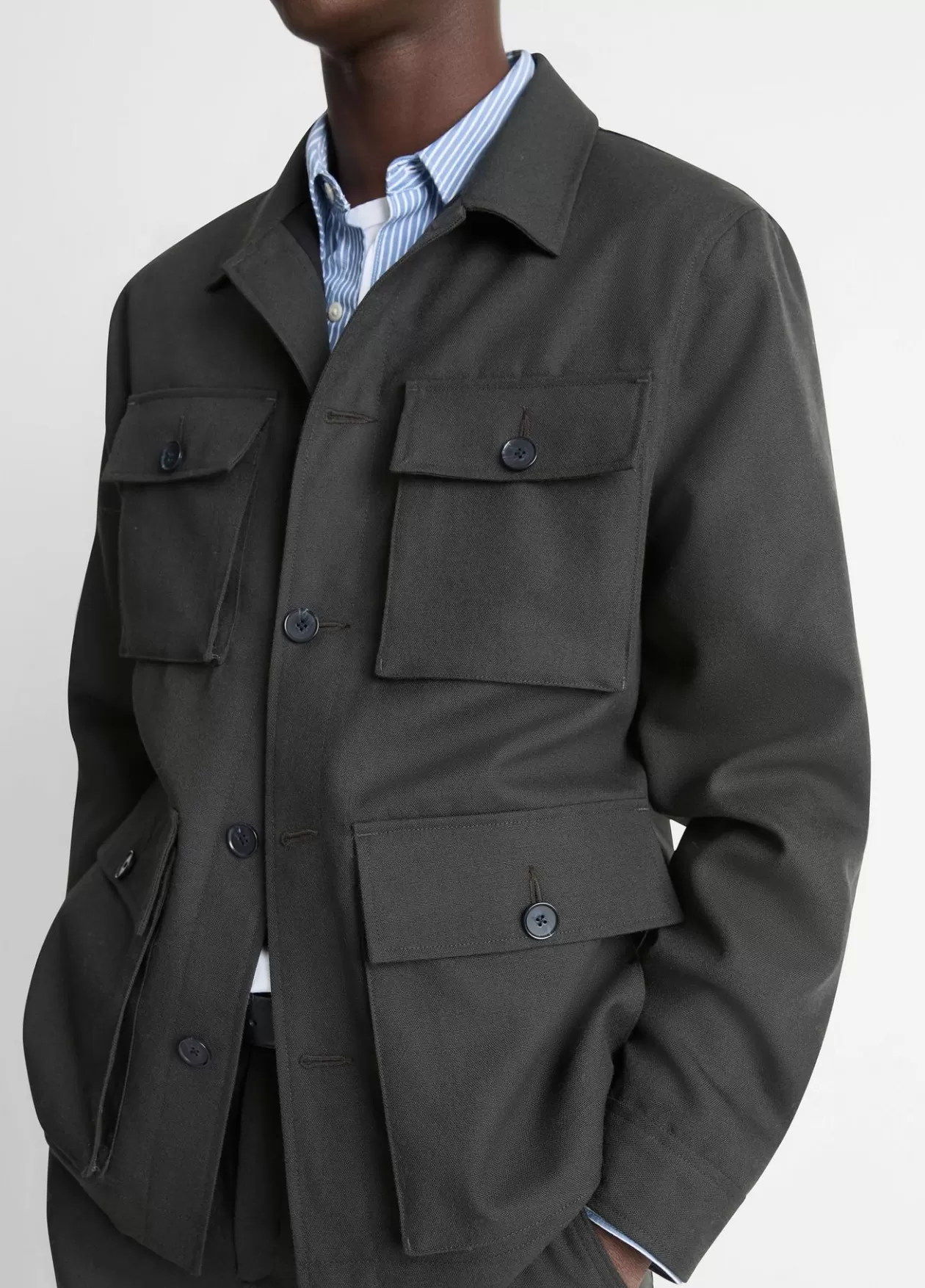 Sale Vince Italian Tropical Wool Field Jacket black