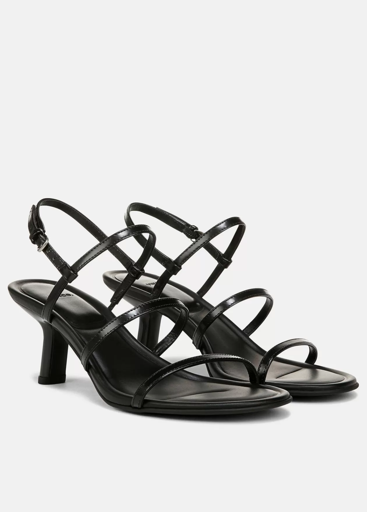Store Vince Josie Leather Strappy Heeled Sandal black