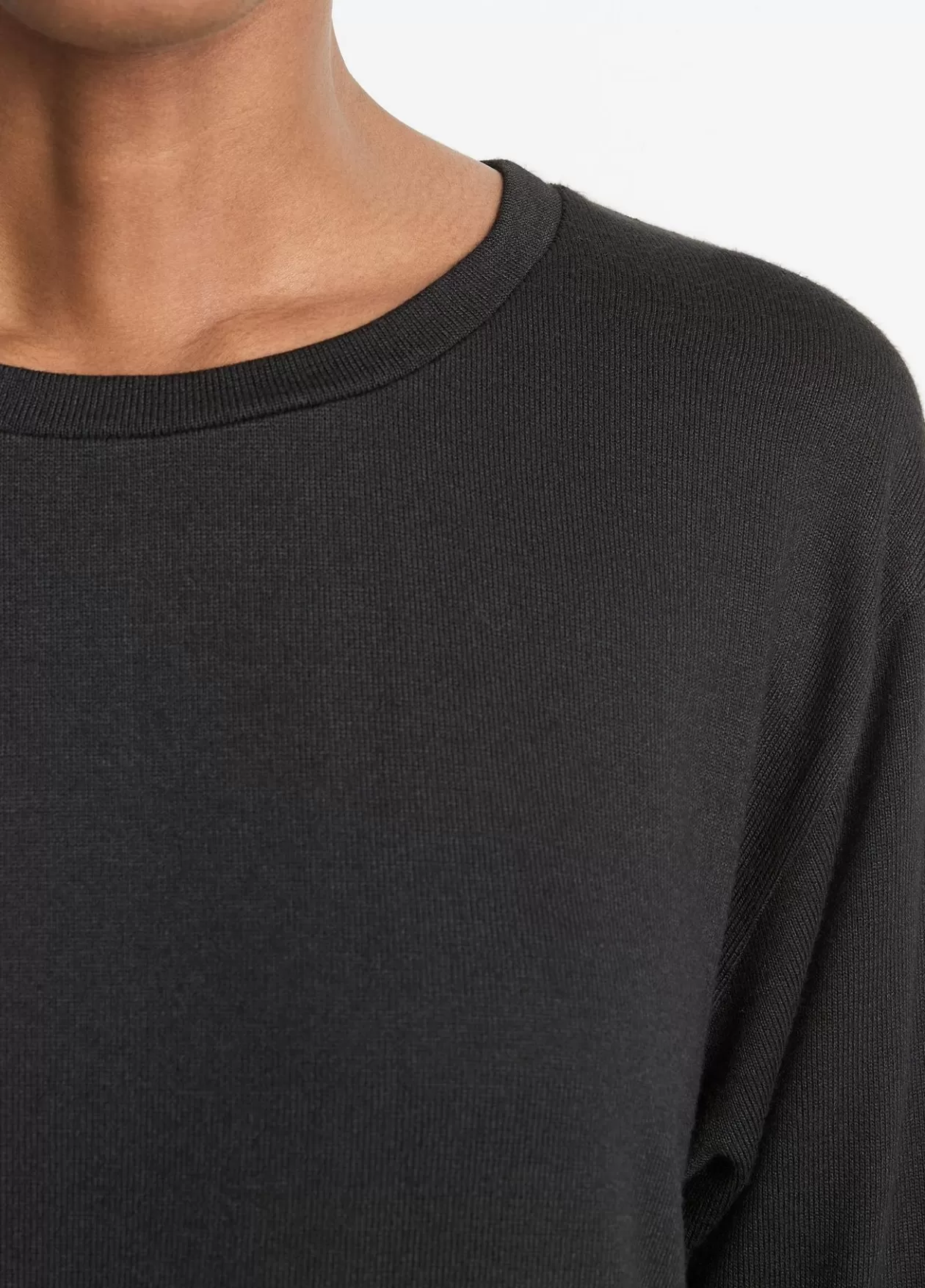 Sale Vince Knit Relaxed Long-Sleeve T-Shirt black