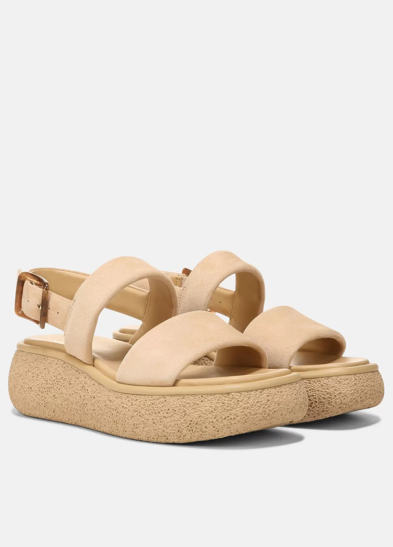 Discount Vince Laguna Suede Leather Platform Sandal blonde