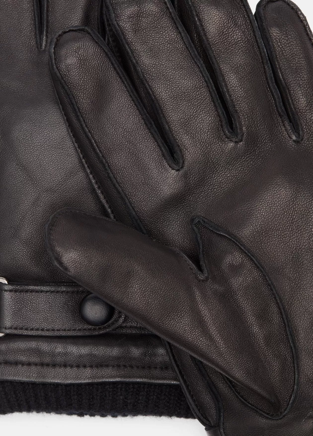 Hot Vince Leather Wrist-Strap Glove black