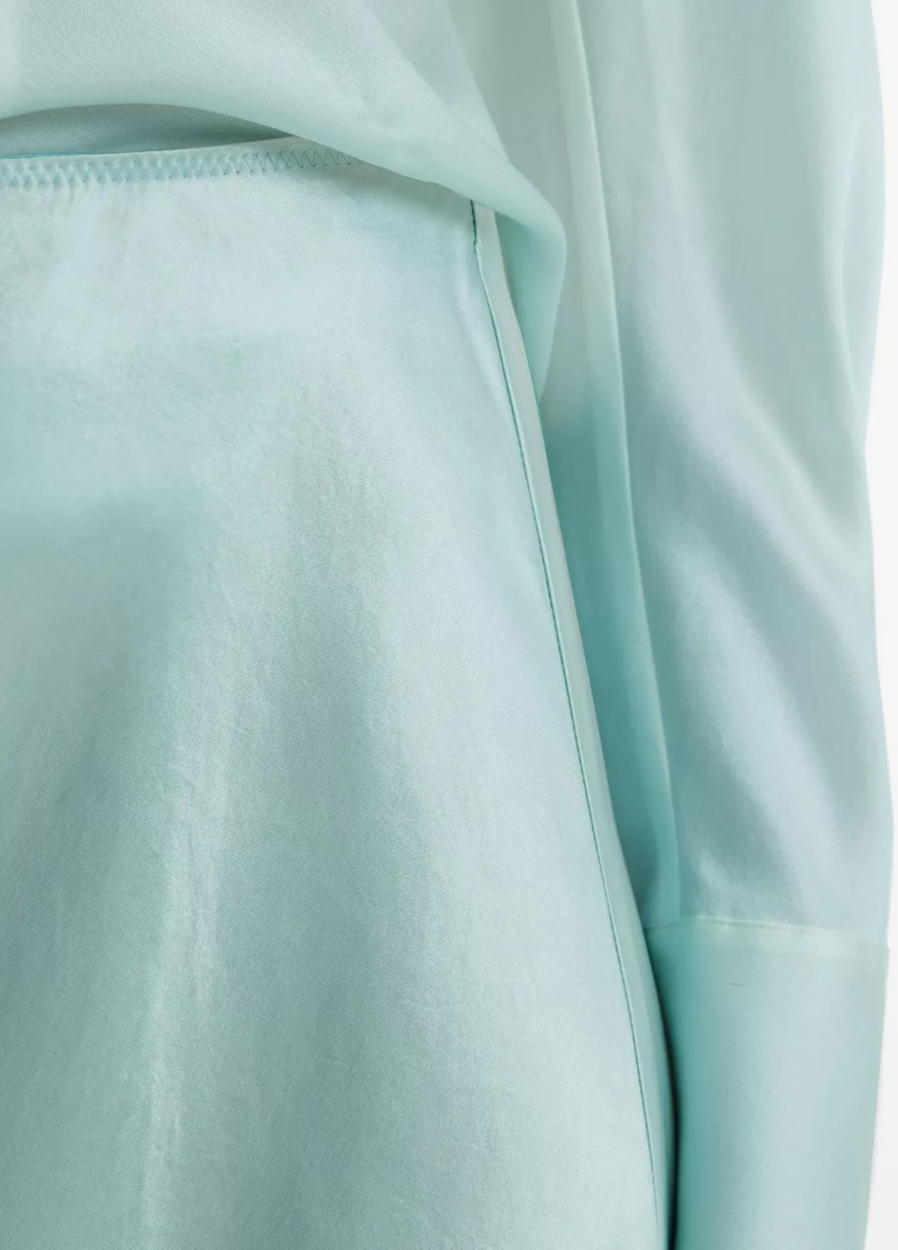 New Vince Lingerie-Detailed Satin Slip Skirt aqua mineral
