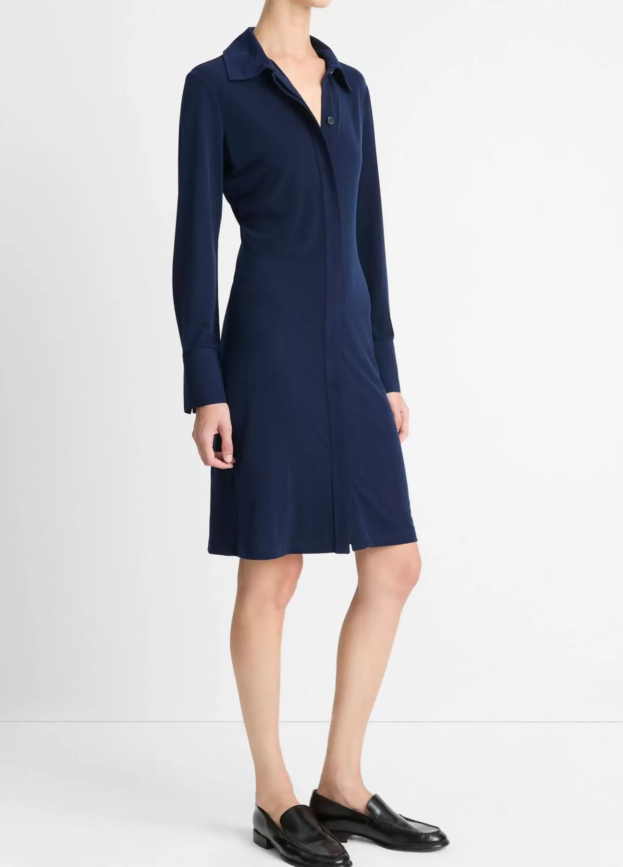 longsleeve_polo_dress_2.webp Hot Vince Long-Sleeve Polo Dress navy