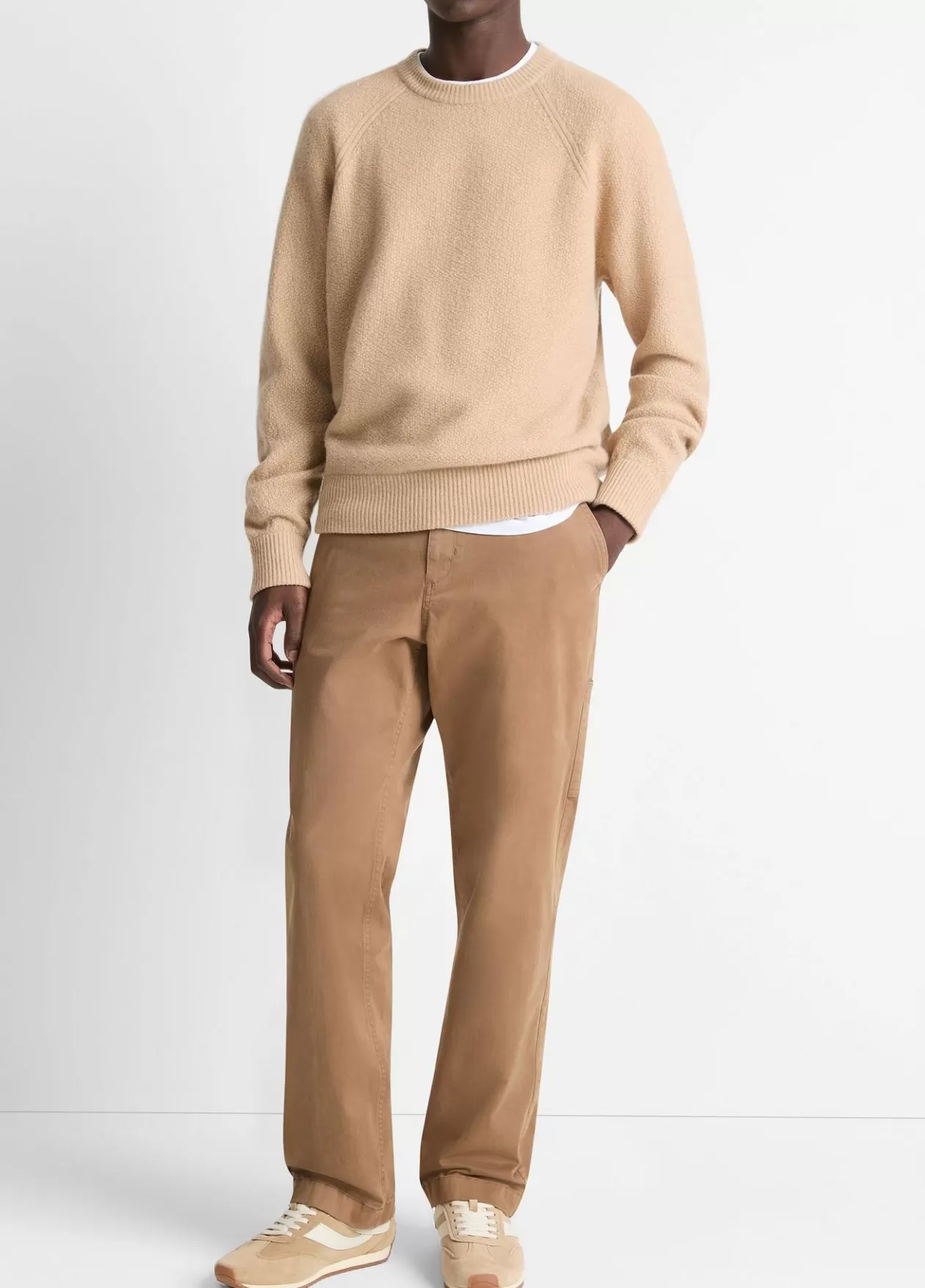 Discount Vince Micro-Bouclé Wool-Cashmere Sweater cameletto