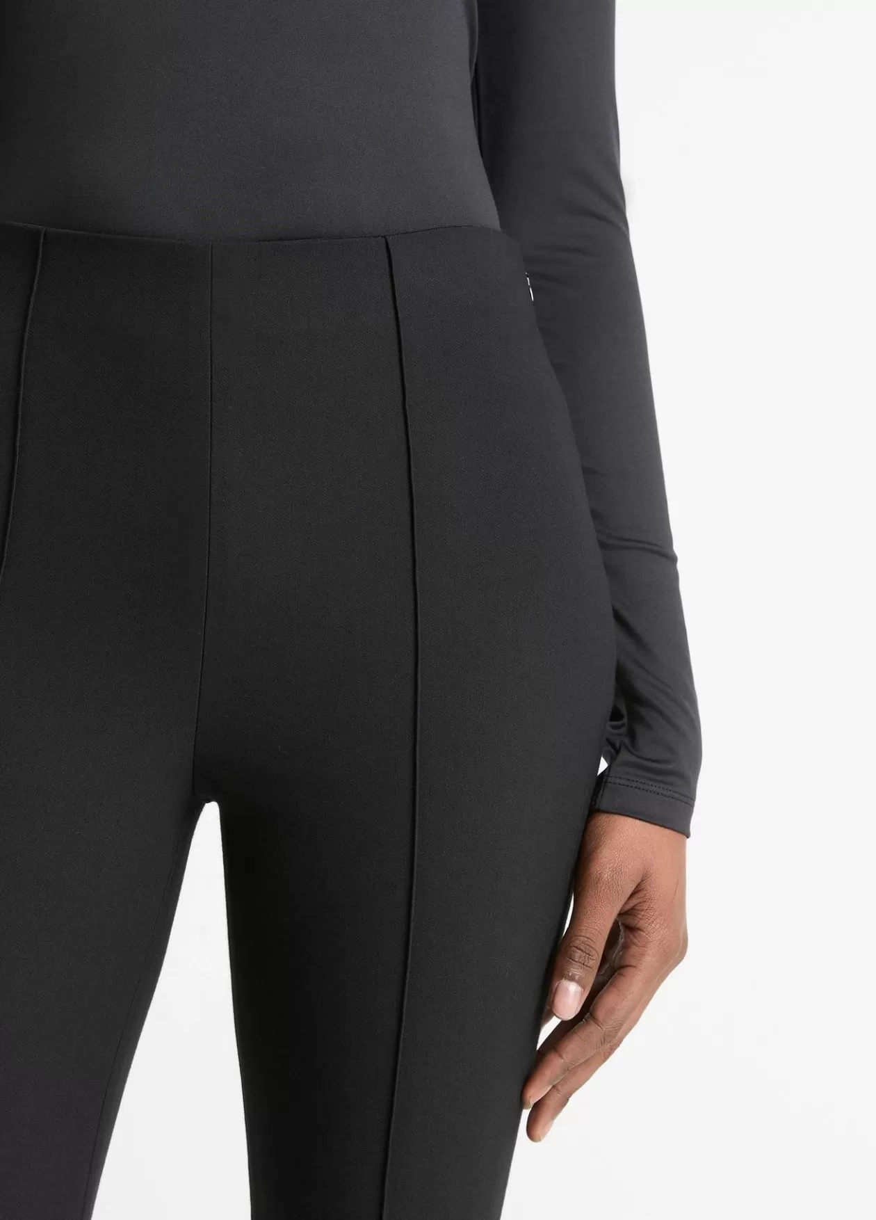 Online Vince Mid-Rise Pintuck Crop Flare Pant black