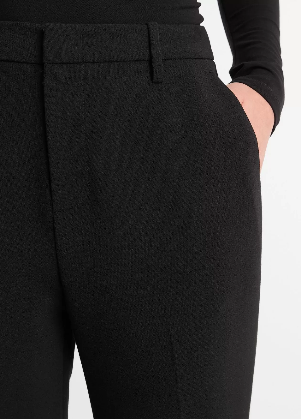 Online Vince Mid-Rise Tailored Flare Pant black