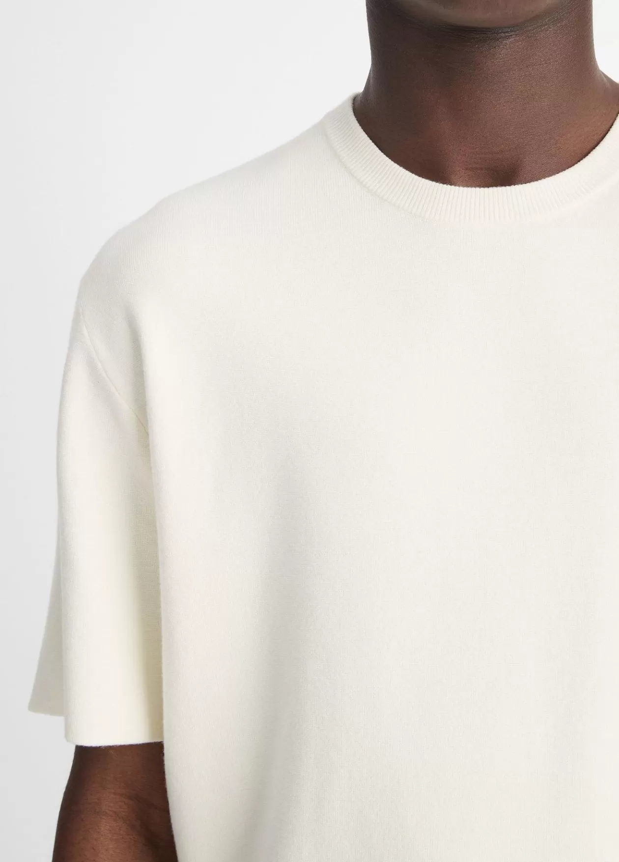 Store Vince Milano Short-Sleeve Crew Neck Sweater classic cream