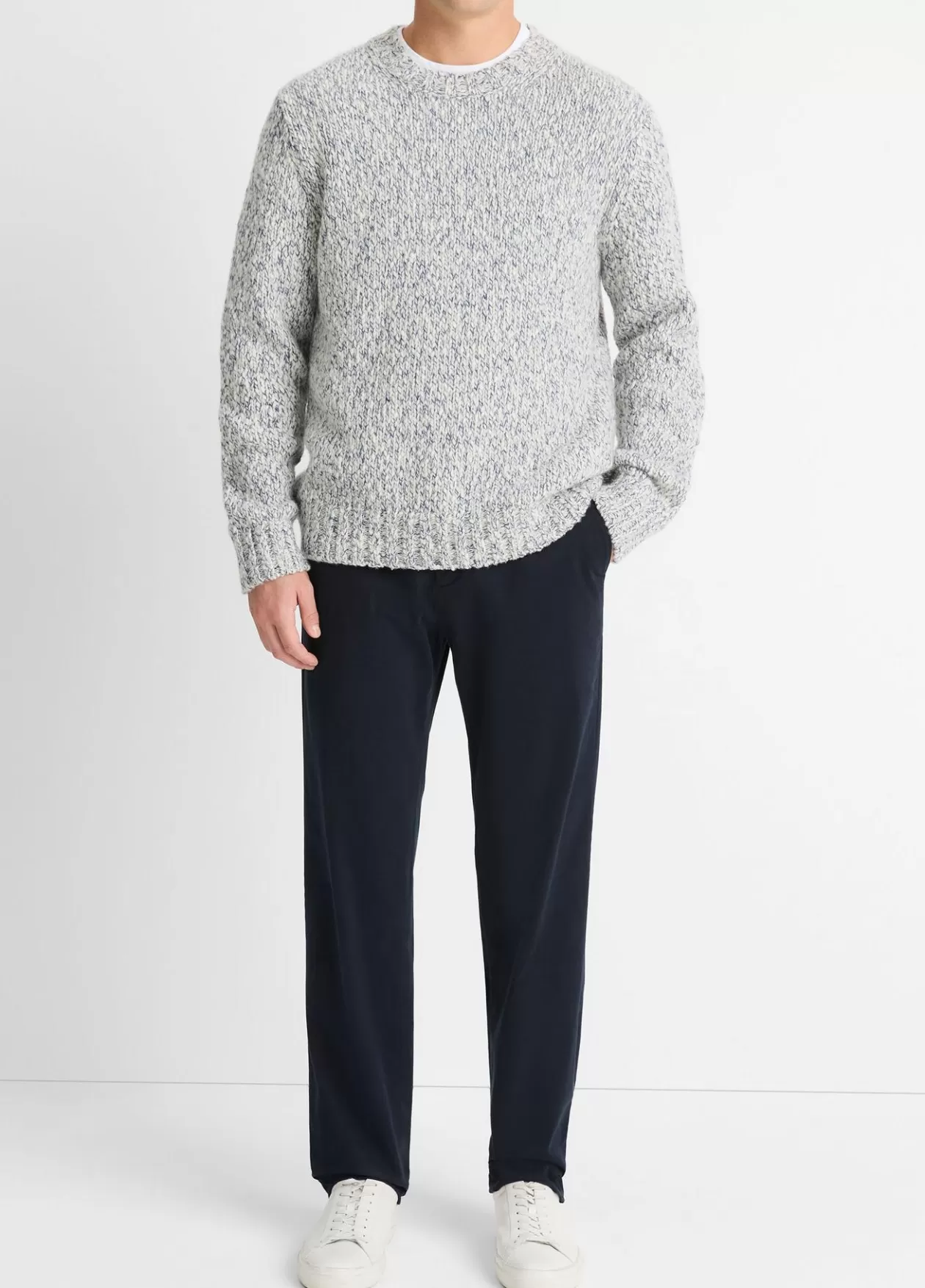 Flash Sale Vince Mottled Marl Wool-Blend Sweater bone/beluga blue