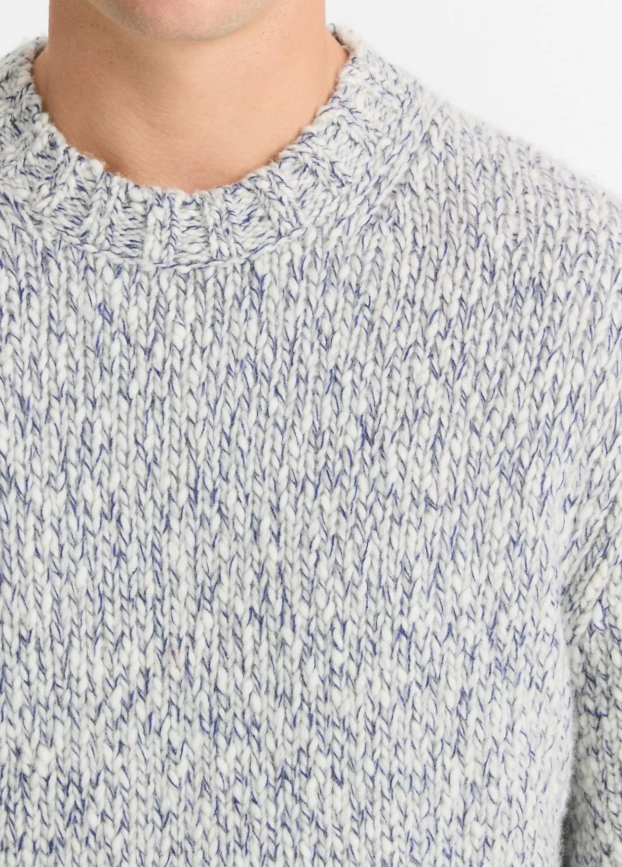 Flash Sale Vince Mottled Marl Wool-Blend Sweater bone/beluga blue