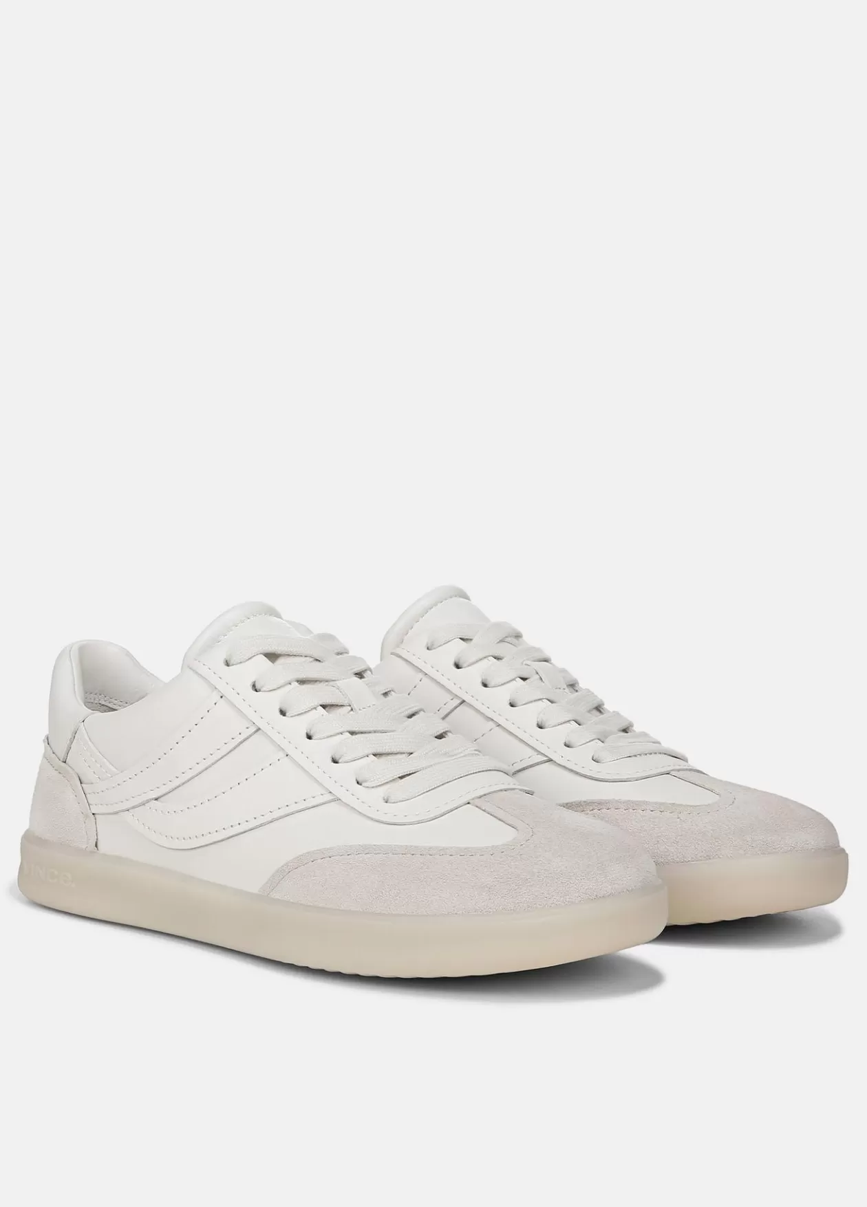 New Vince Oasis Leather and Suede Sneaker chalk white