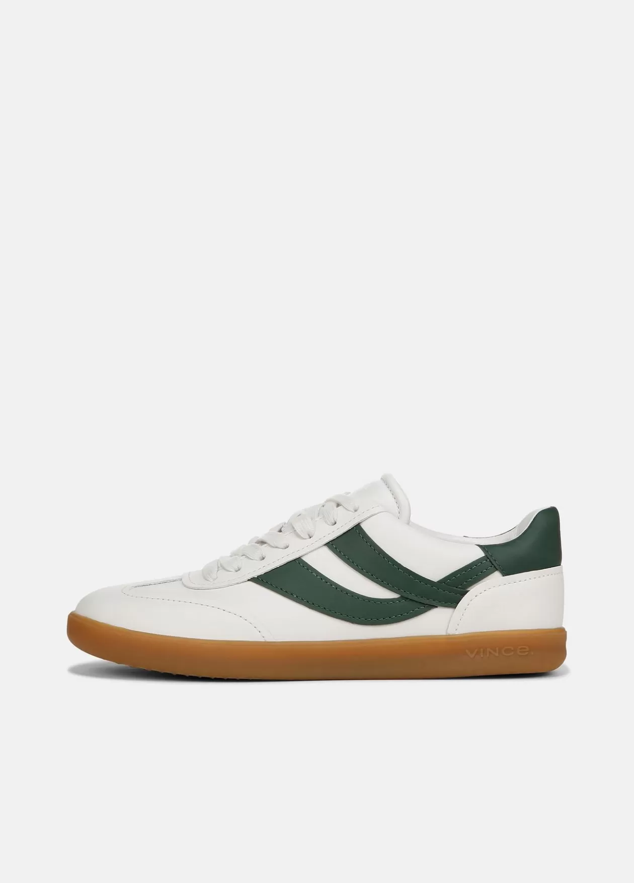 Shop Vince Oasis Leather Sneaker chalk white/pine green