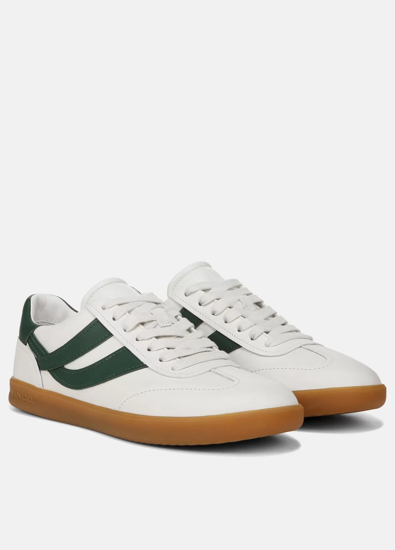 Shop Vince Oasis Leather Sneaker chalk white/pine green