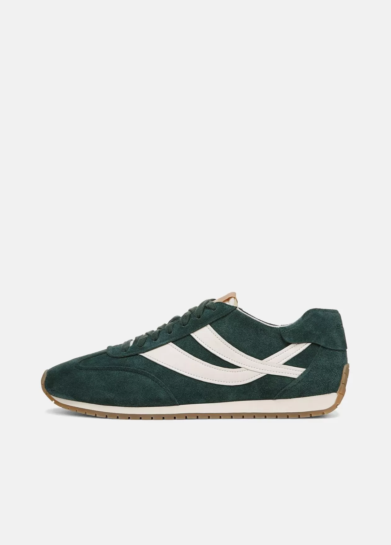 Online Vince Oasis Suede & Leather Runner Sneaker evergreen/pebble white